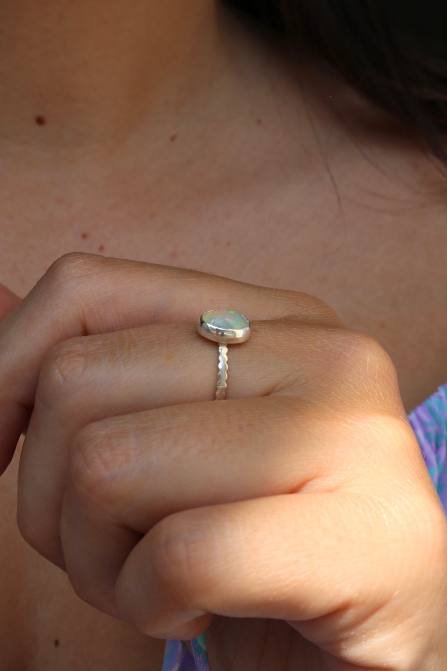 Bague Alicia NAECO BIJOUX opale welo pierre naturelle argent recyclé