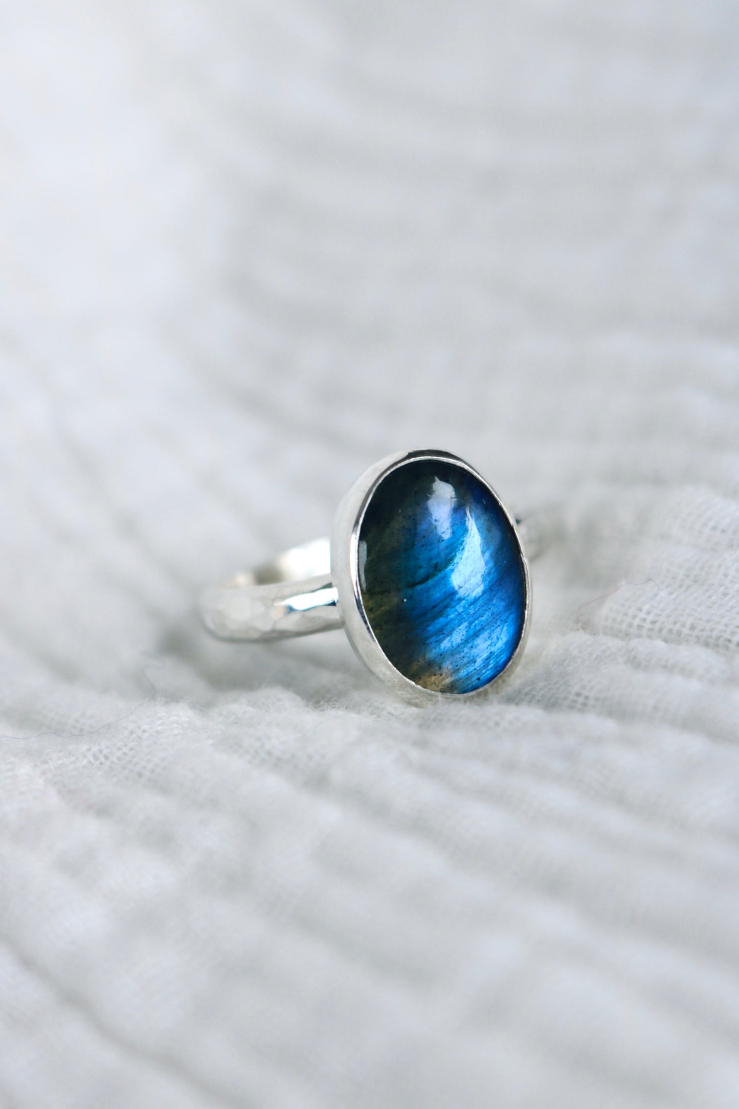 Bague Luna ☾ Taille 54/55 - Labradorite & Argent 925