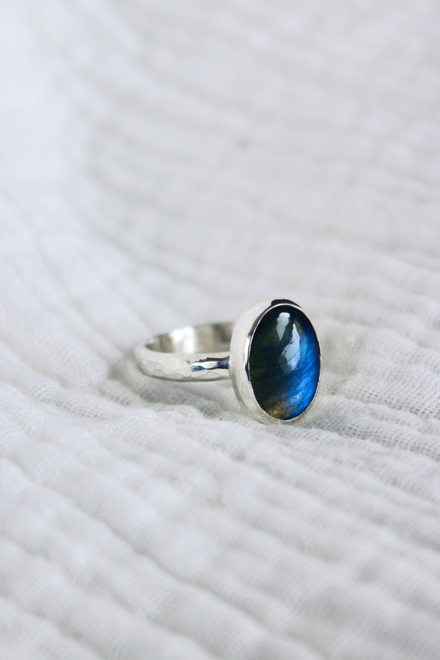 Bague Luna ☾ Taille 54/55 - Labradorite & Argent 925