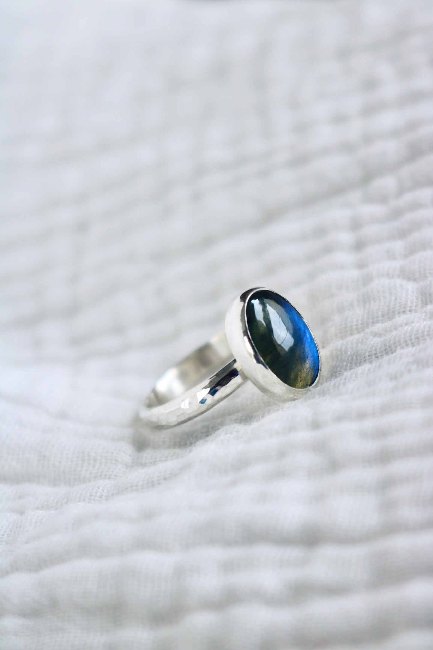 Bague Luna ☾ Taille 54/55 - Labradorite & Argent 925