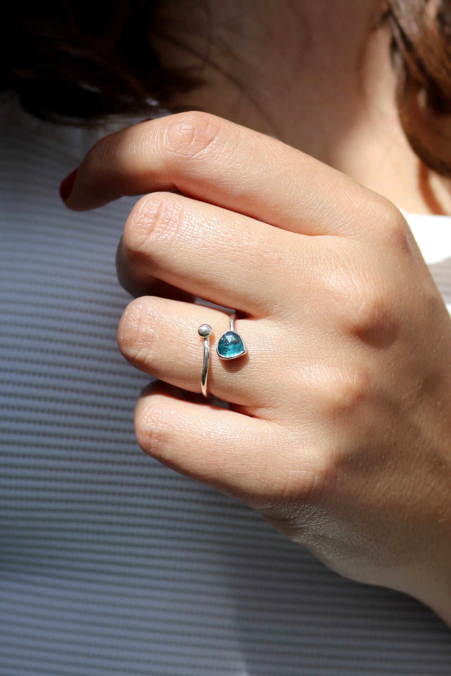Bague Marielle NAECO BIJOUX kyanite pierre naturelle argent recyclé