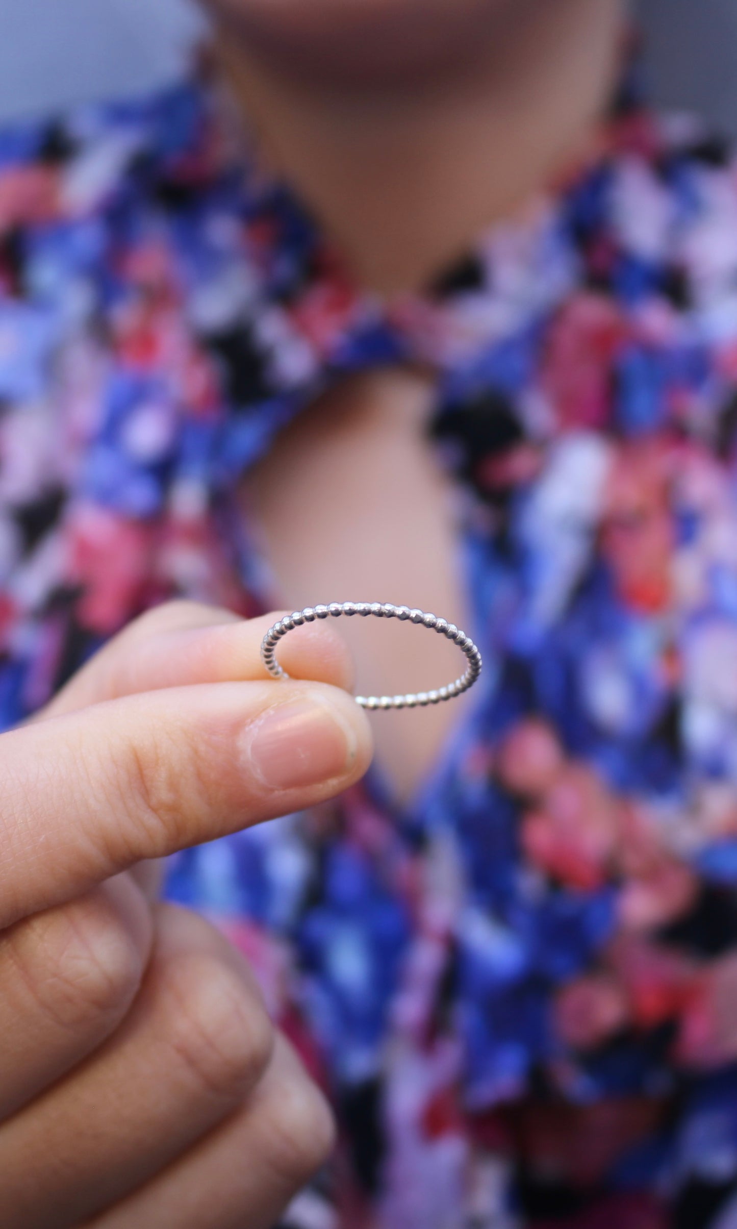 Bague anneau simple boule perle argent recyclé 925 naeco bijoux