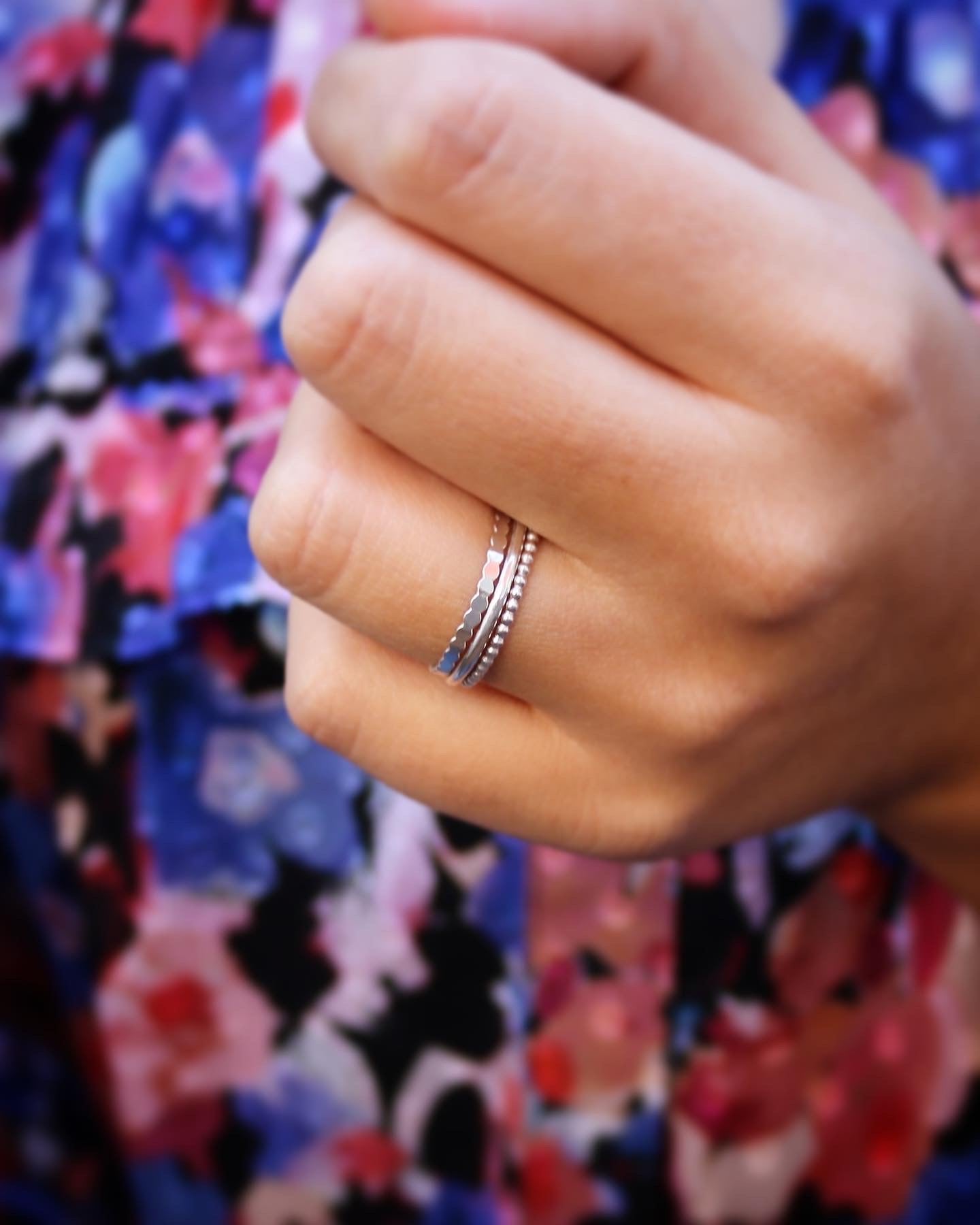 Bague anneau simple vague ocean torsadé boule bille perle argent recyclé 925 naeco bijoux 5
