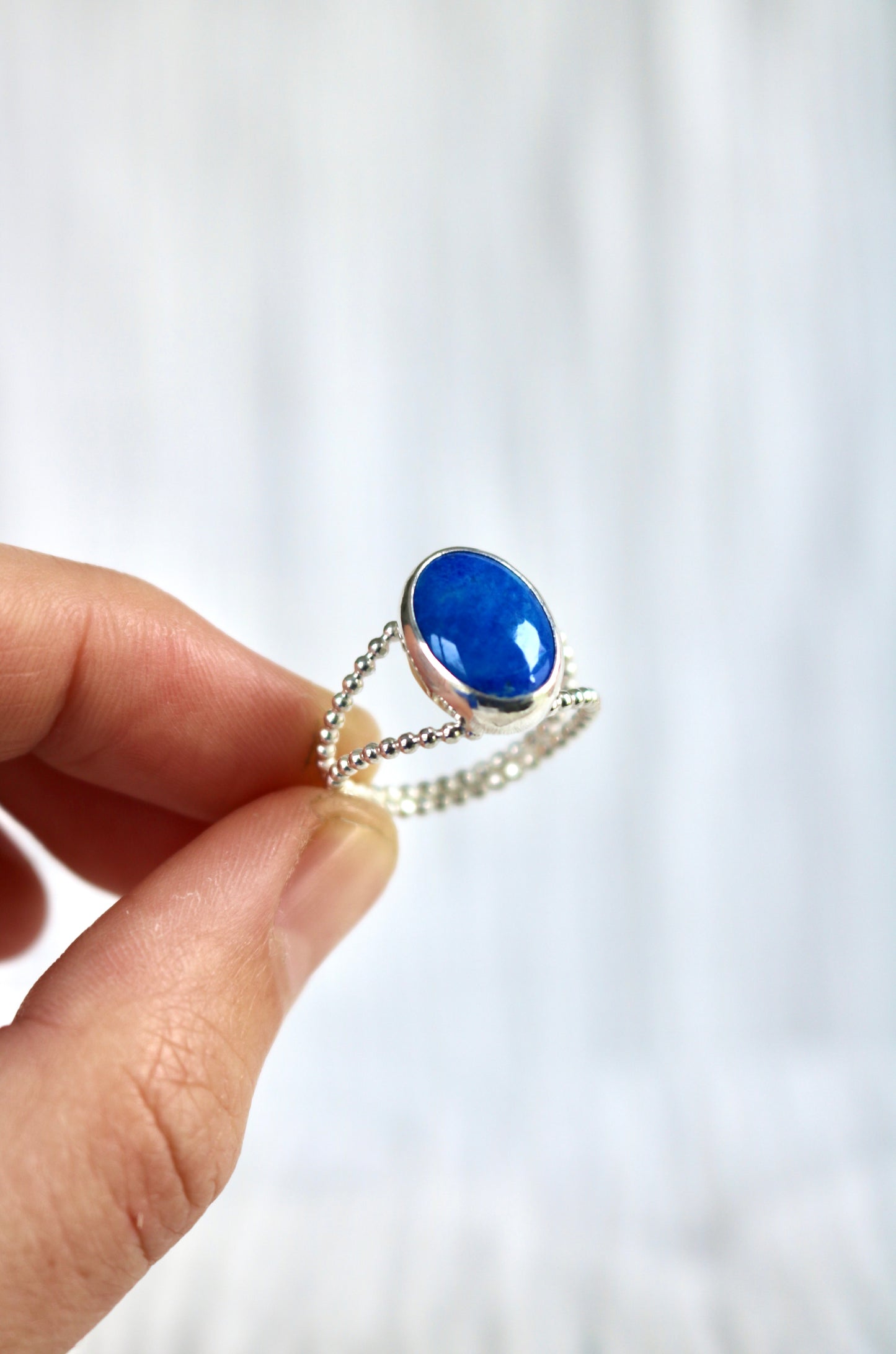 Bague constellation lapis lazuli pierre fine précieuse magie argent 925 recyclé Naeco bijoux