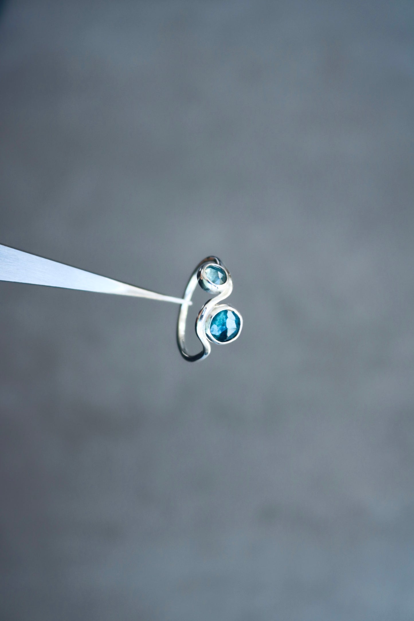 Bague Cosmos ☾ Taille 56/57 - Kyanite, Aigue-Marine, Argent 925