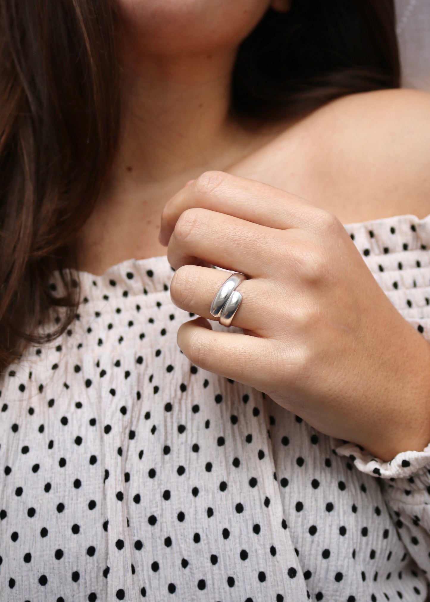 Bague l'audacieuse argent recyclé 925 naeco bijoux boheme croisé