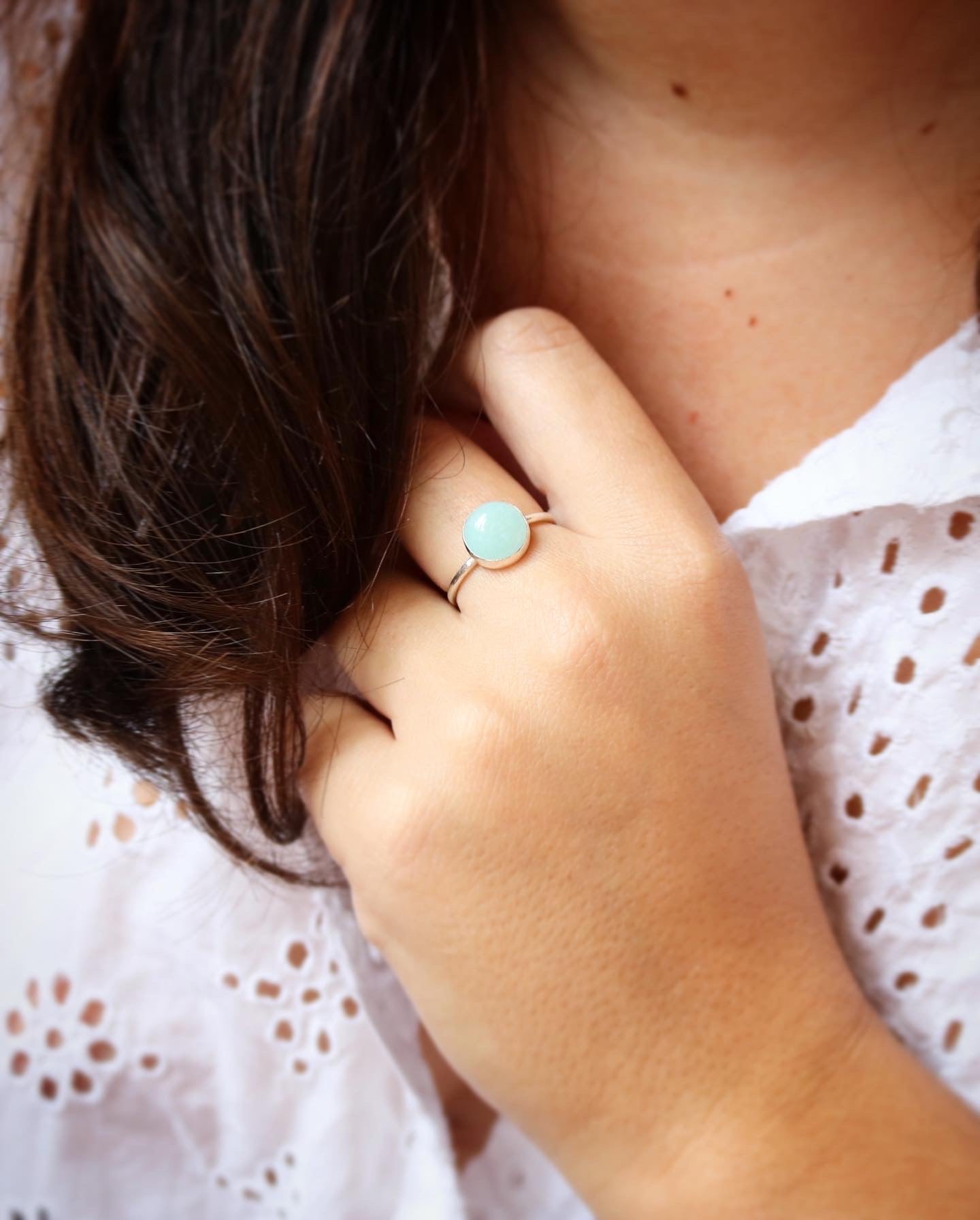 Bague la Tendre - Taille 58/59 - Amazonite & Argent 925