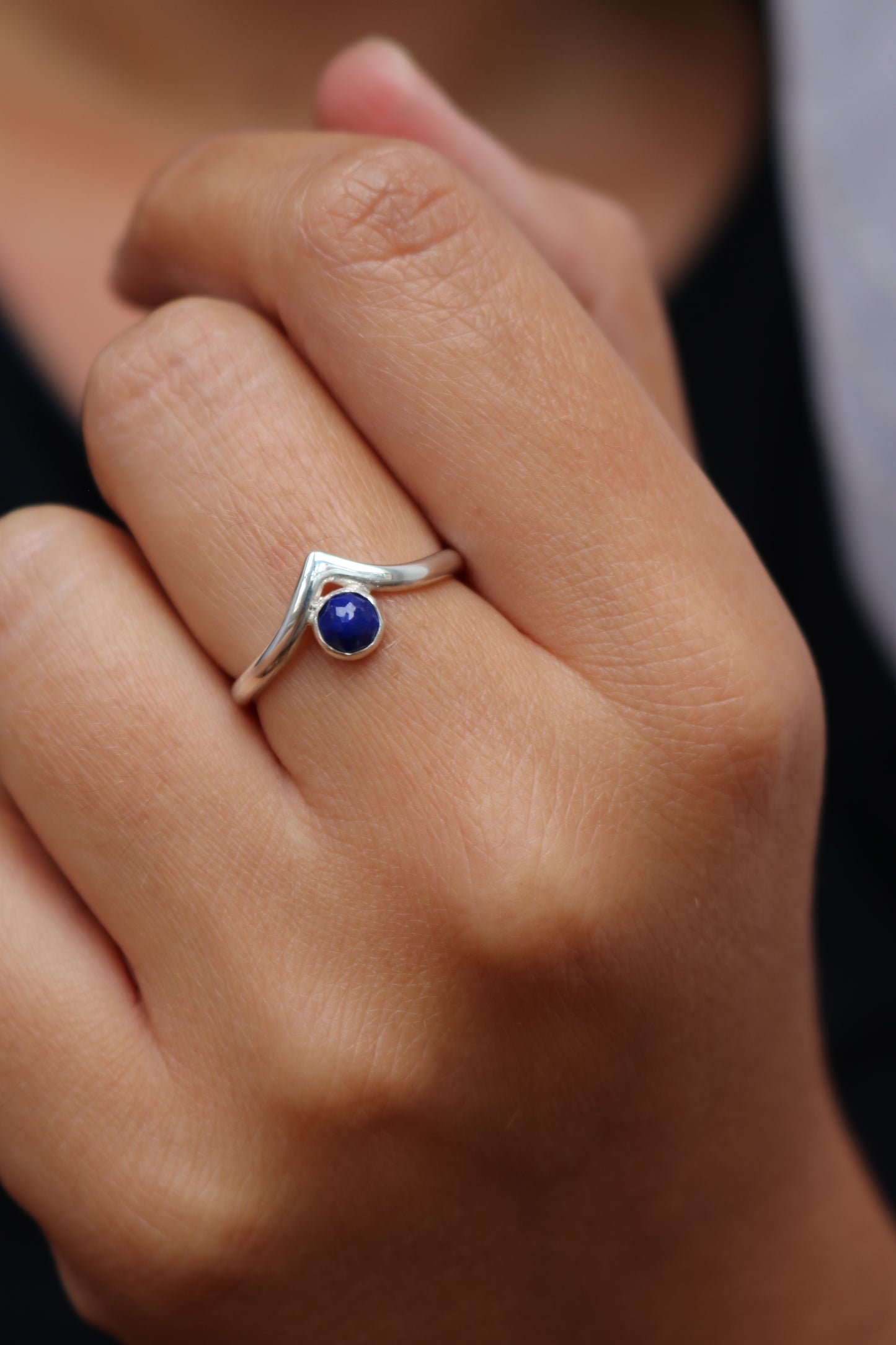 Bague the queen naecobijoux lapis lazuli pierre naturelle lithothérapie argent recyclé