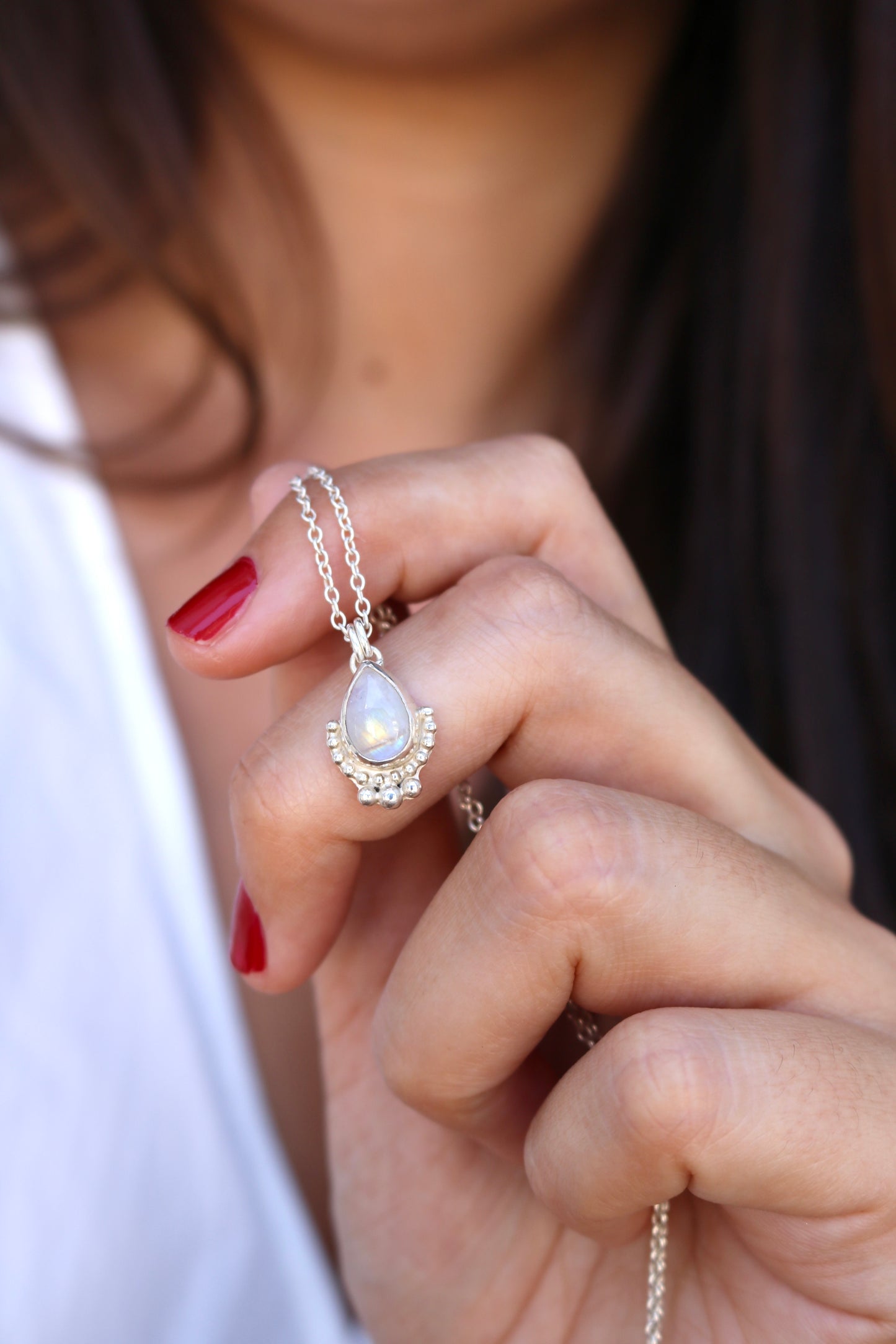 Collier Jeanine Naëco bijoux pierre de lune naturelle argent recyclé 925