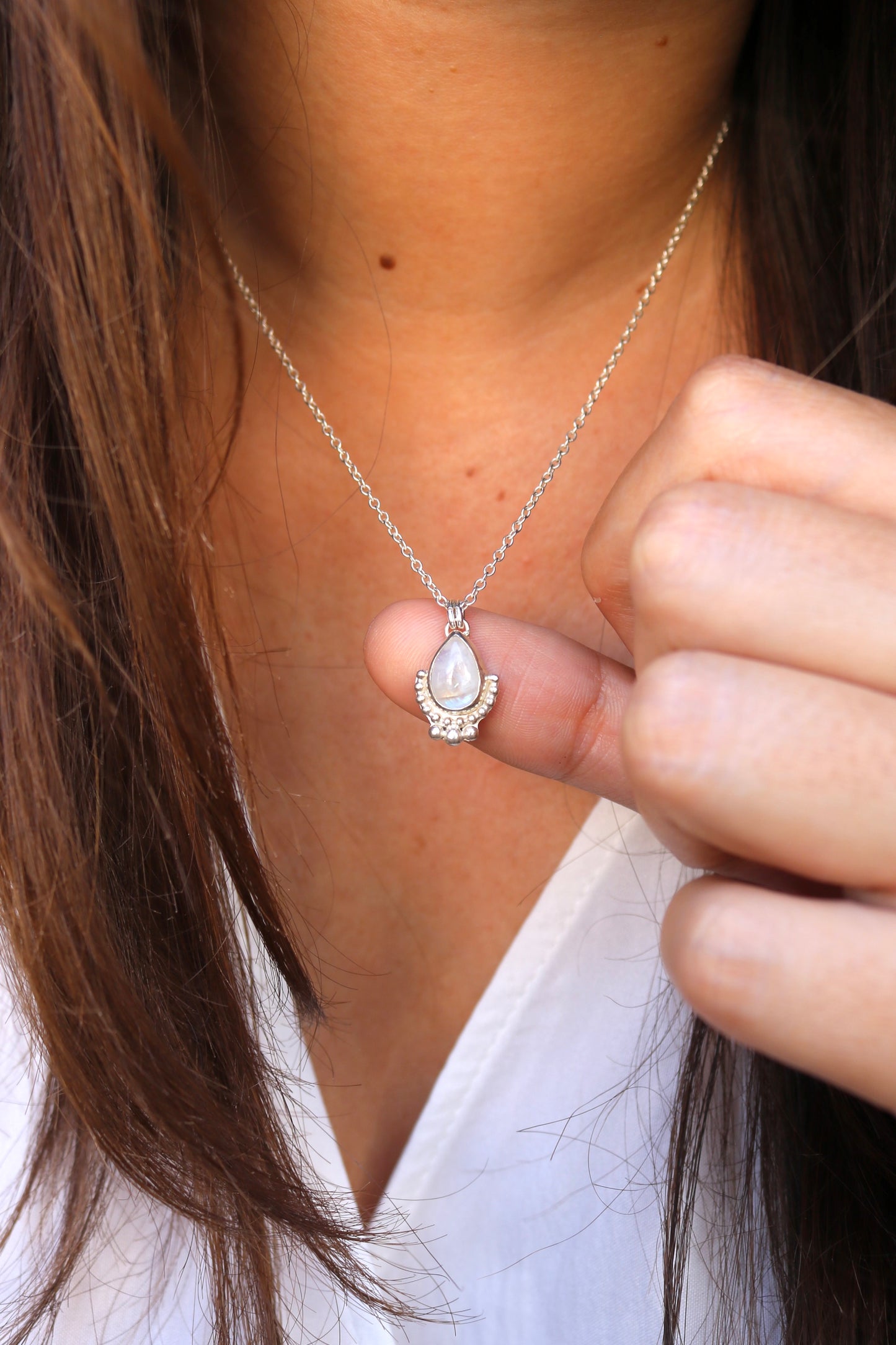 Collier Jeanine Naëco bijoux pierre de lune naturelle argent recyclé 925