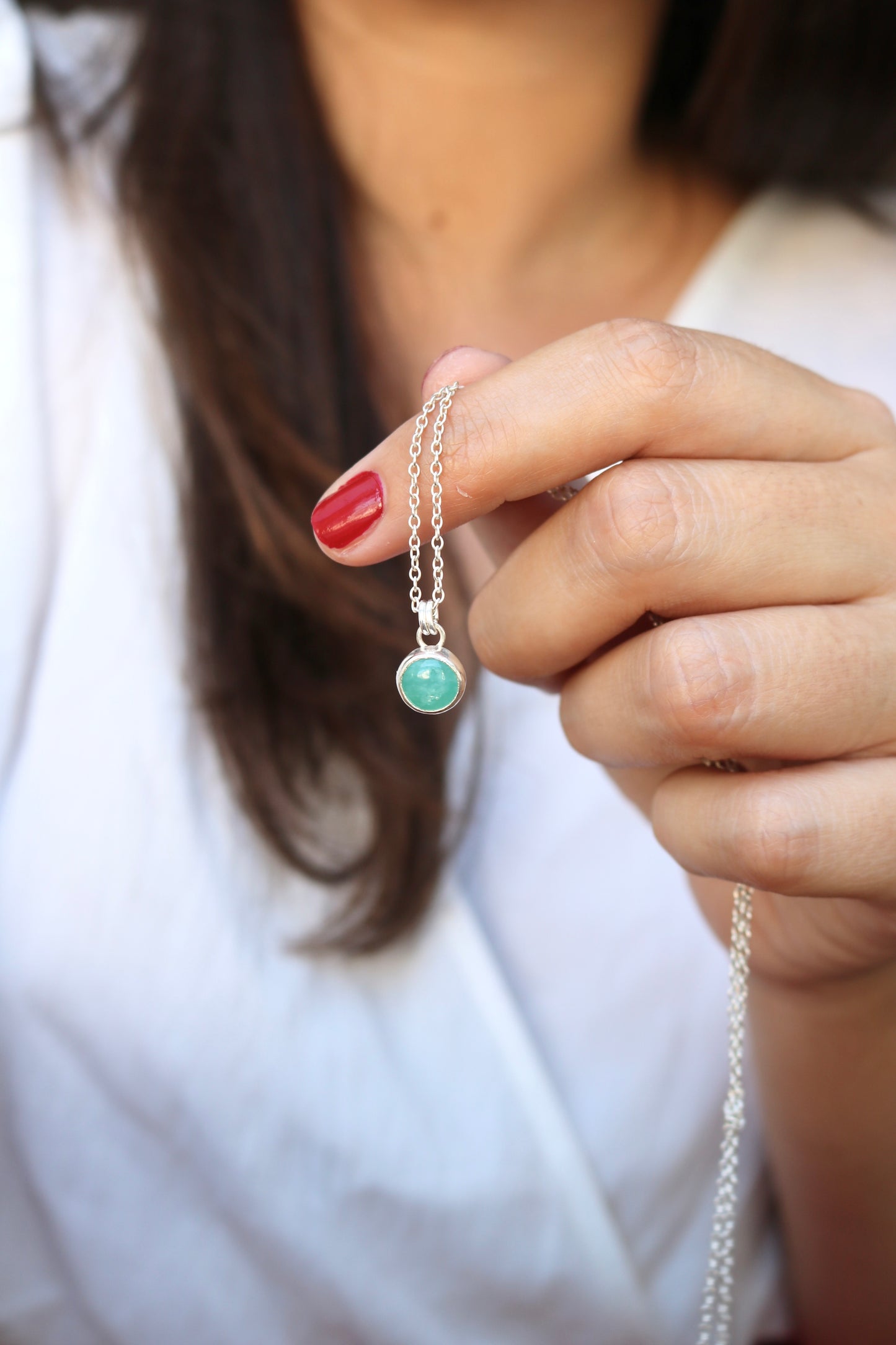 Collier Louise Naeco bijoux amazonite pierre naturelle argent recyclé 925