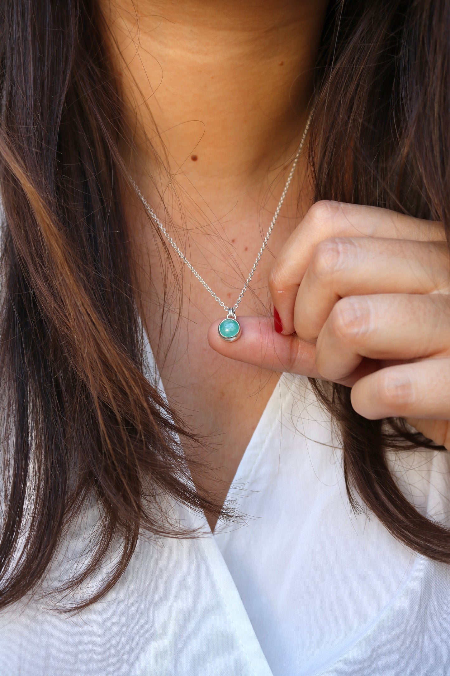 Collier Louise Naeco bijoux amazonite pierre naturelle argent recyclé 925
