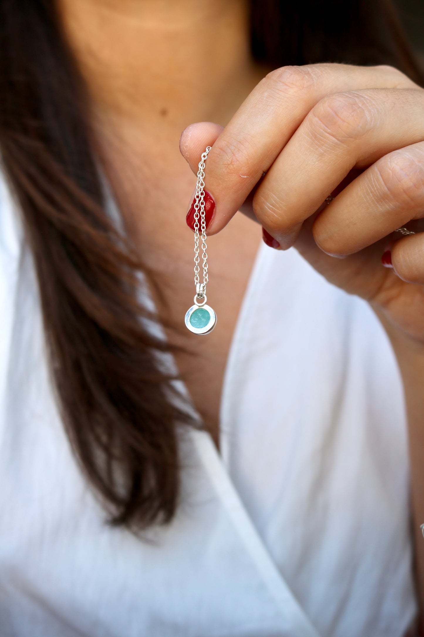 Collier Louise Naeco bijoux amazonite pierre naturelle argent recyclé 925