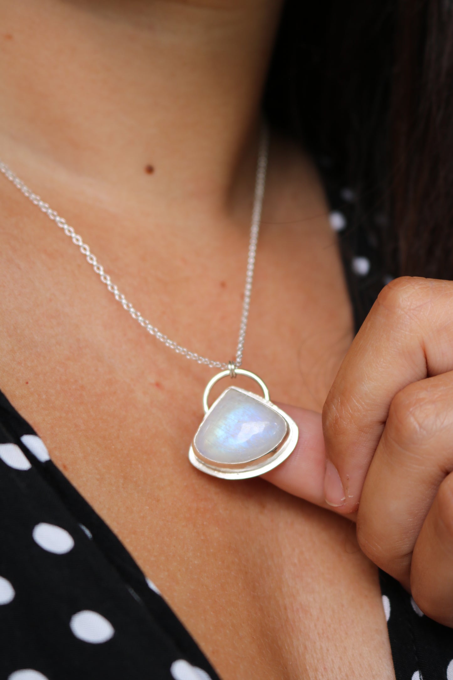 Collier - Talisman harmonie - Pierre de lune & Argent 925