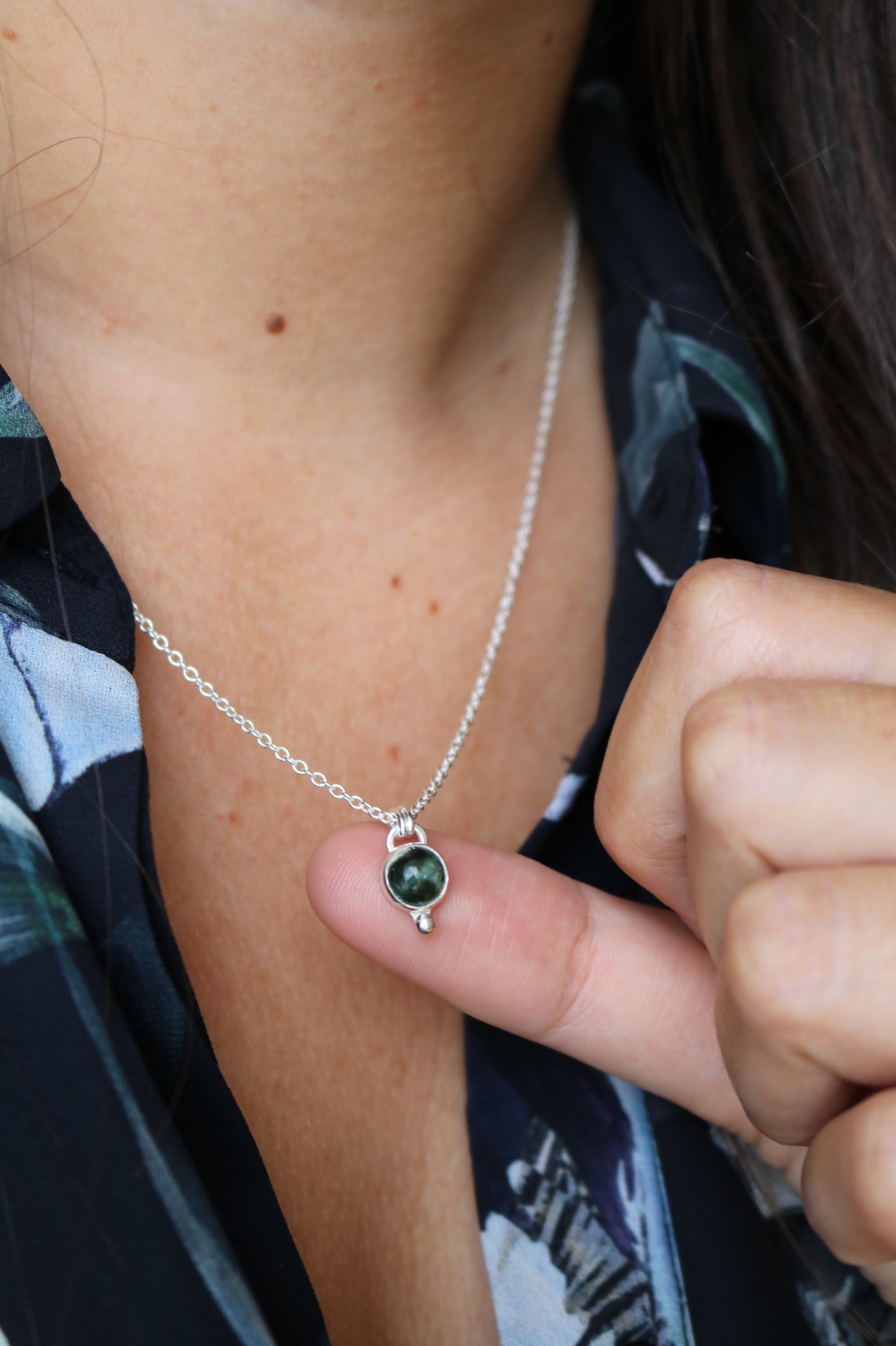 Collier Talisman - Séraphinite vert - Argent 925