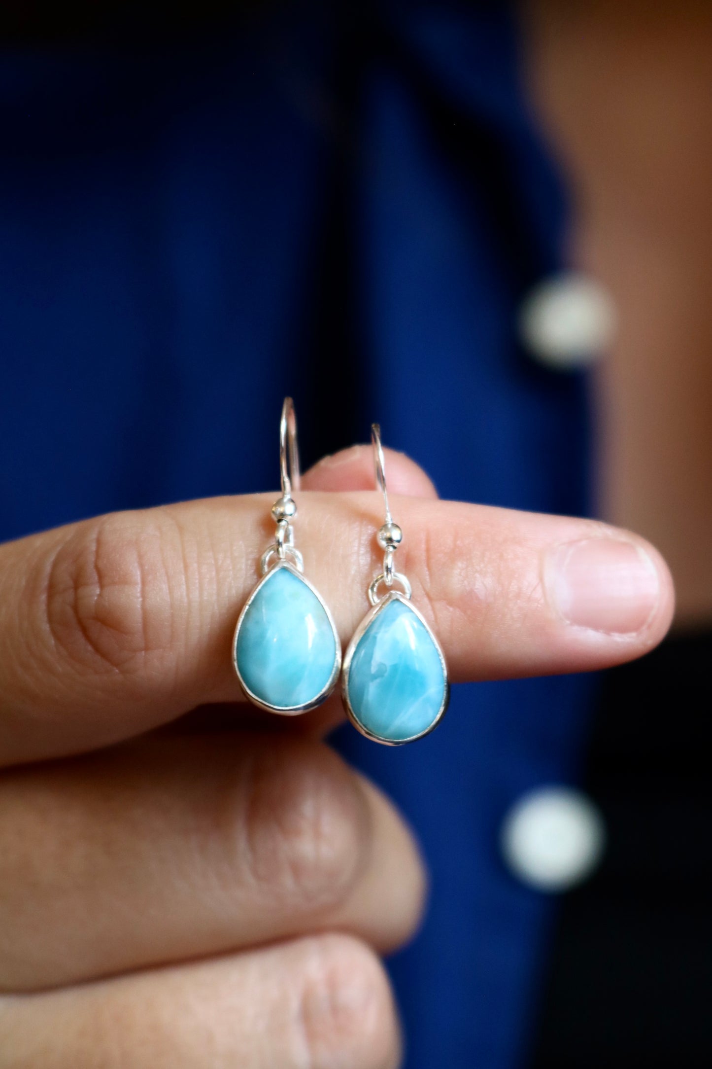 Boucles d'oreilles Poséidon - Larimar - Argent 925