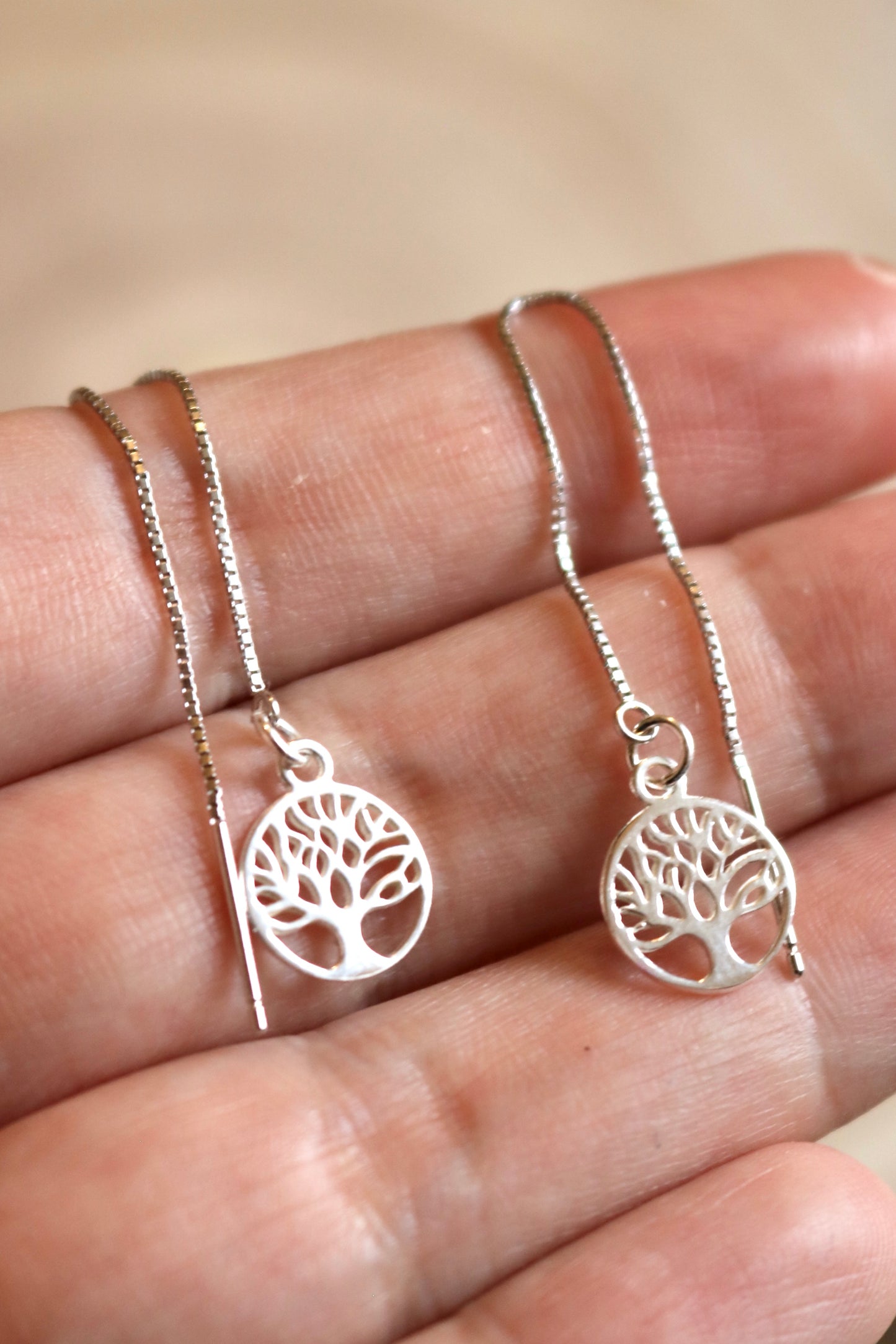 Boucles d'oreilles Ancrage Arbre de vie - Argent 925