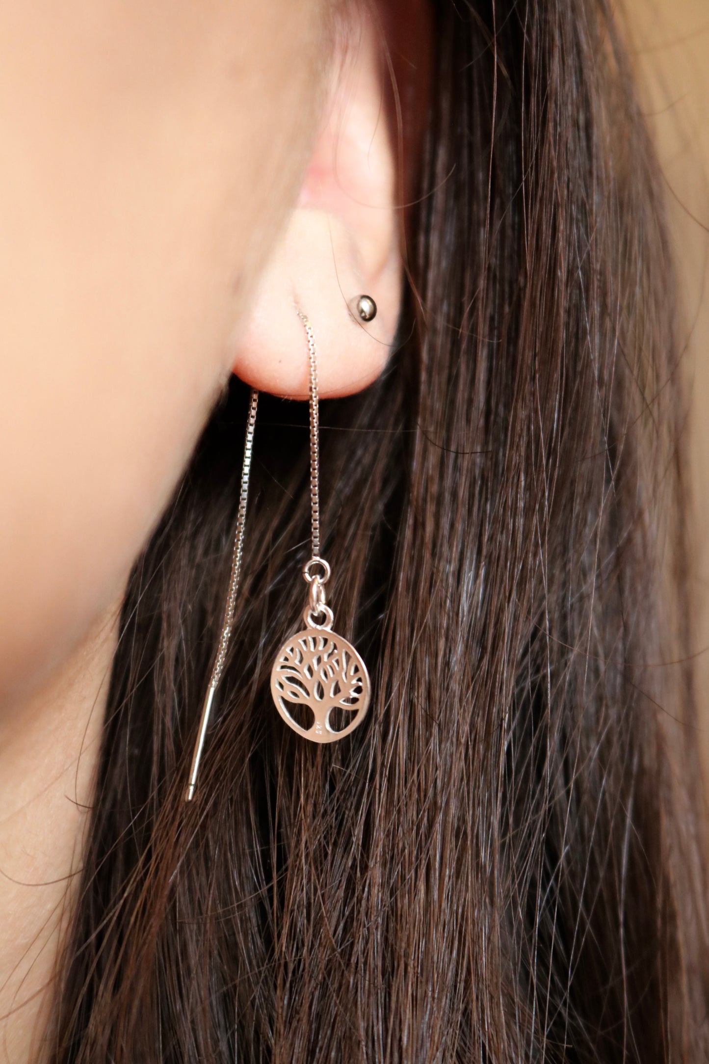 Boucles d'oreilles Ancrage Arbre de vie - Argent 925