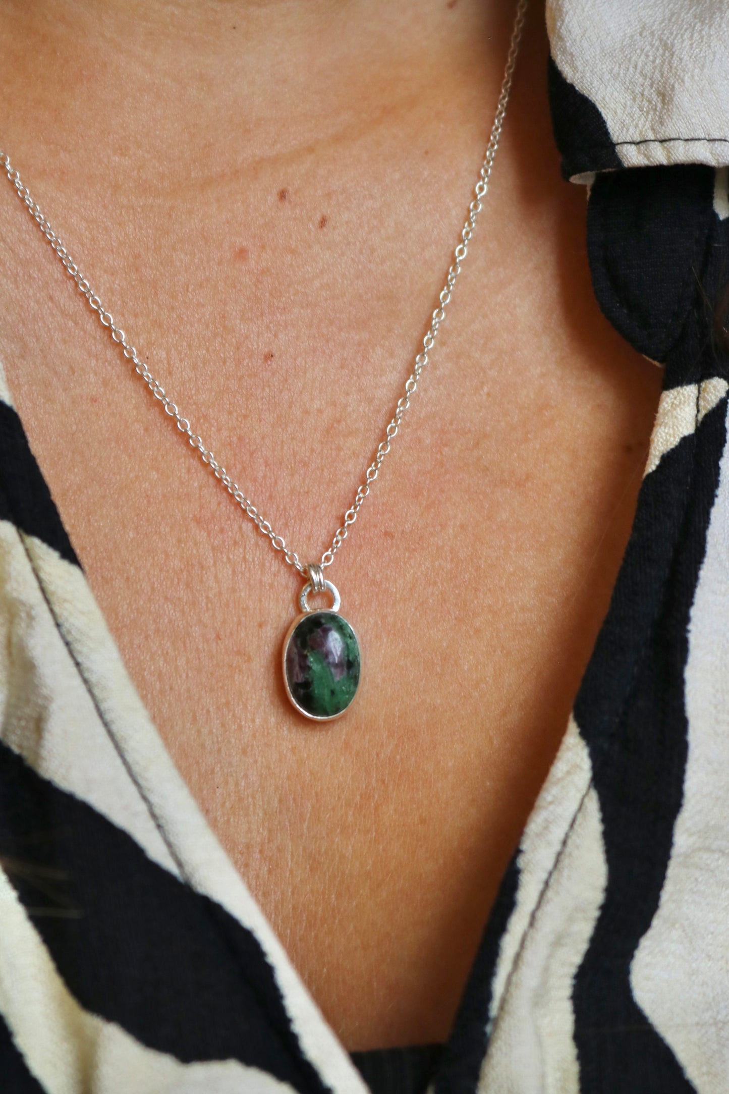 Collier Houle - Rubis zoisite - Argent 925