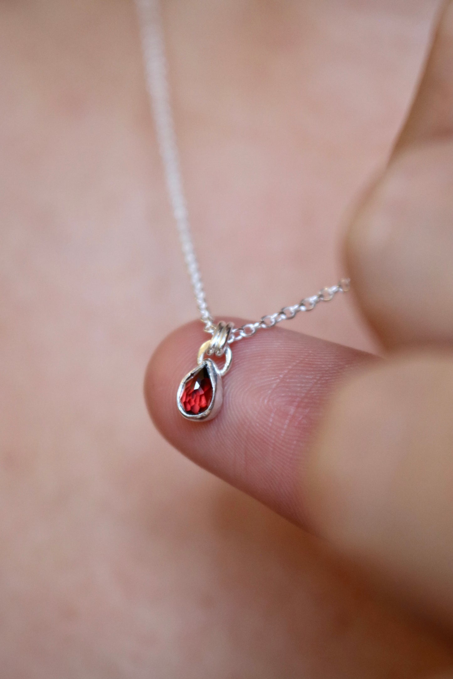 Collier Flamme - Grenat Alamandin - Argent 925