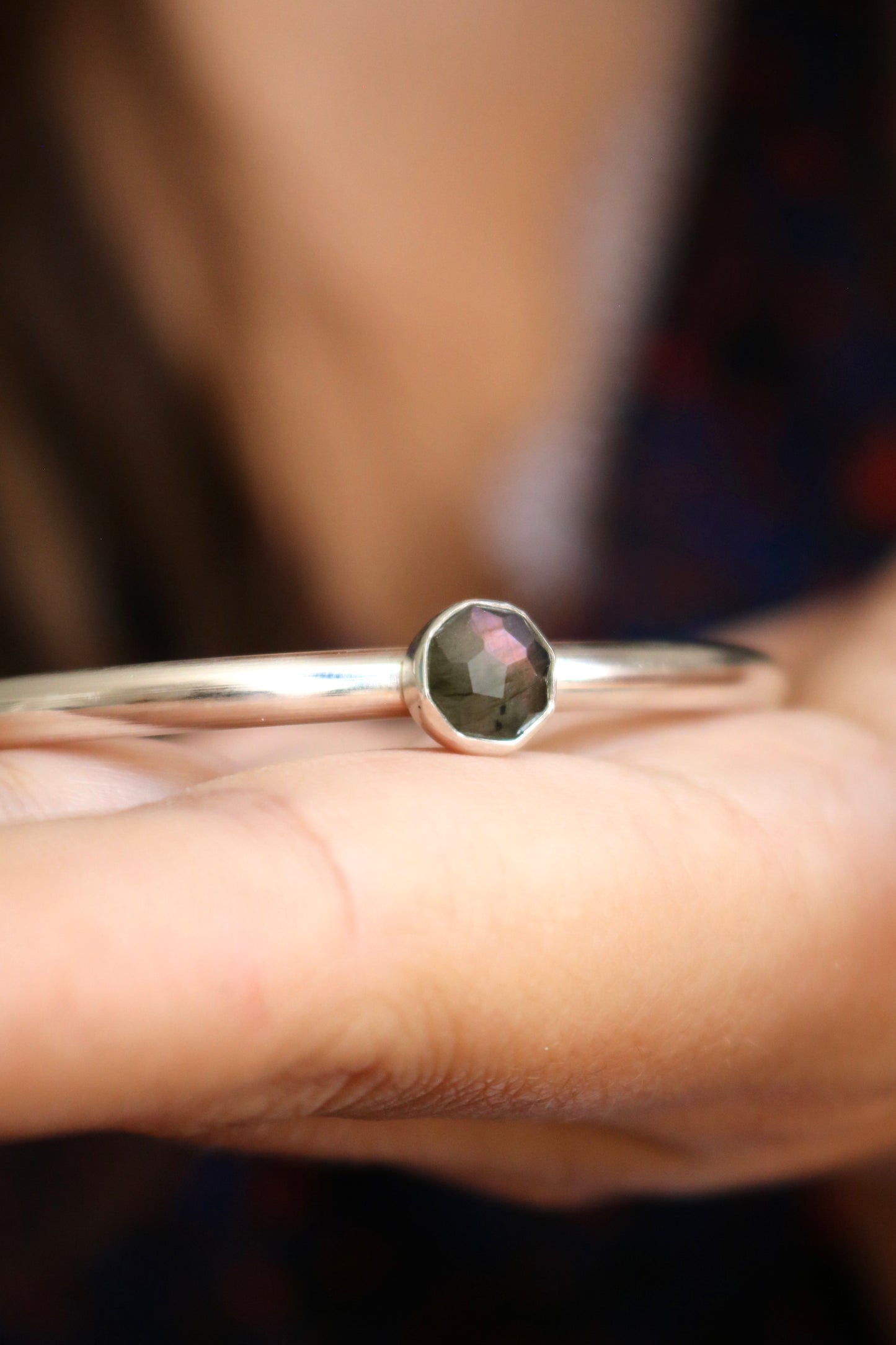 Bracelet Jonc Rosée du matin - Labradorite