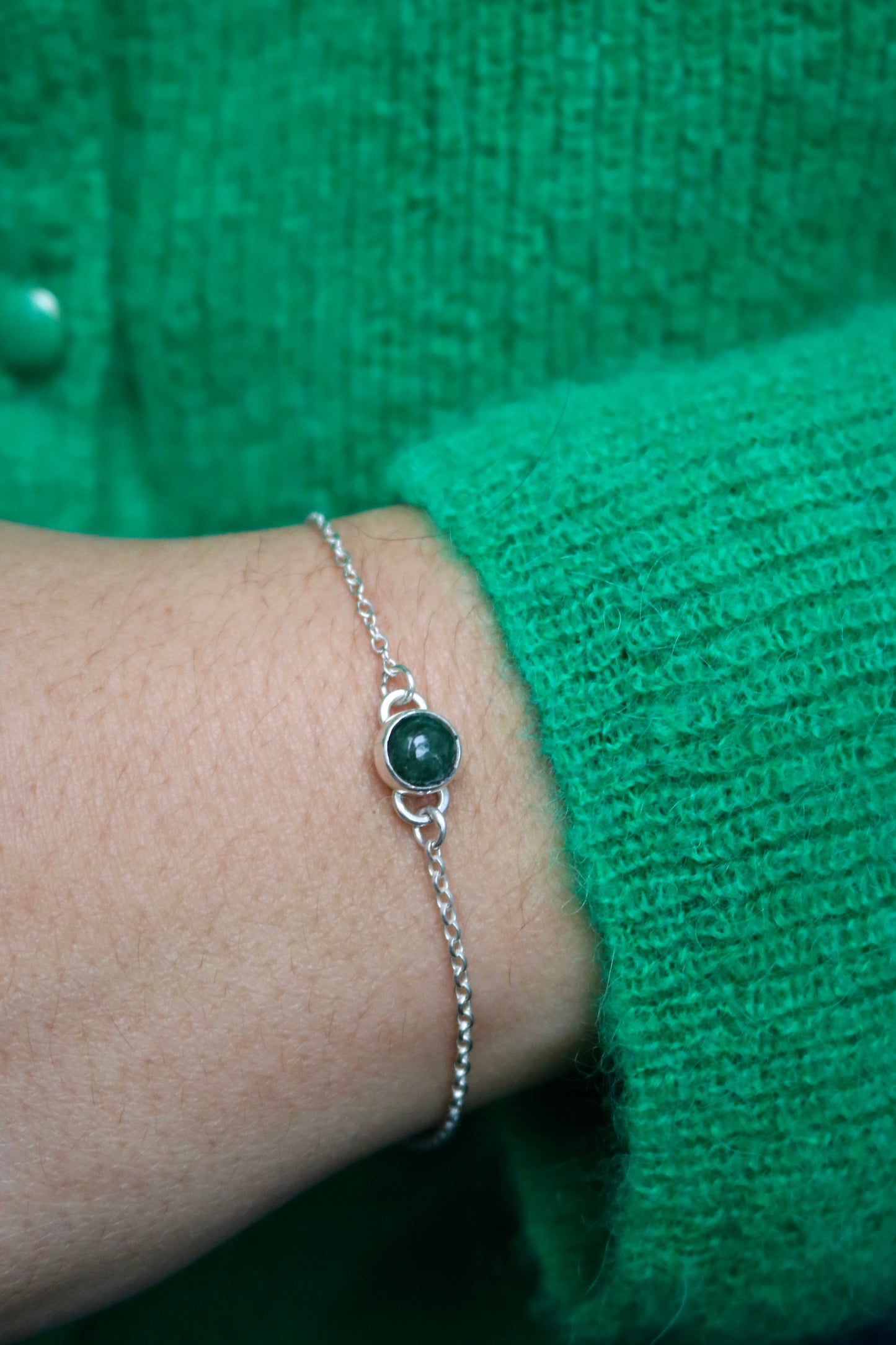 Bracelet simple - Séraphinite et argent 925