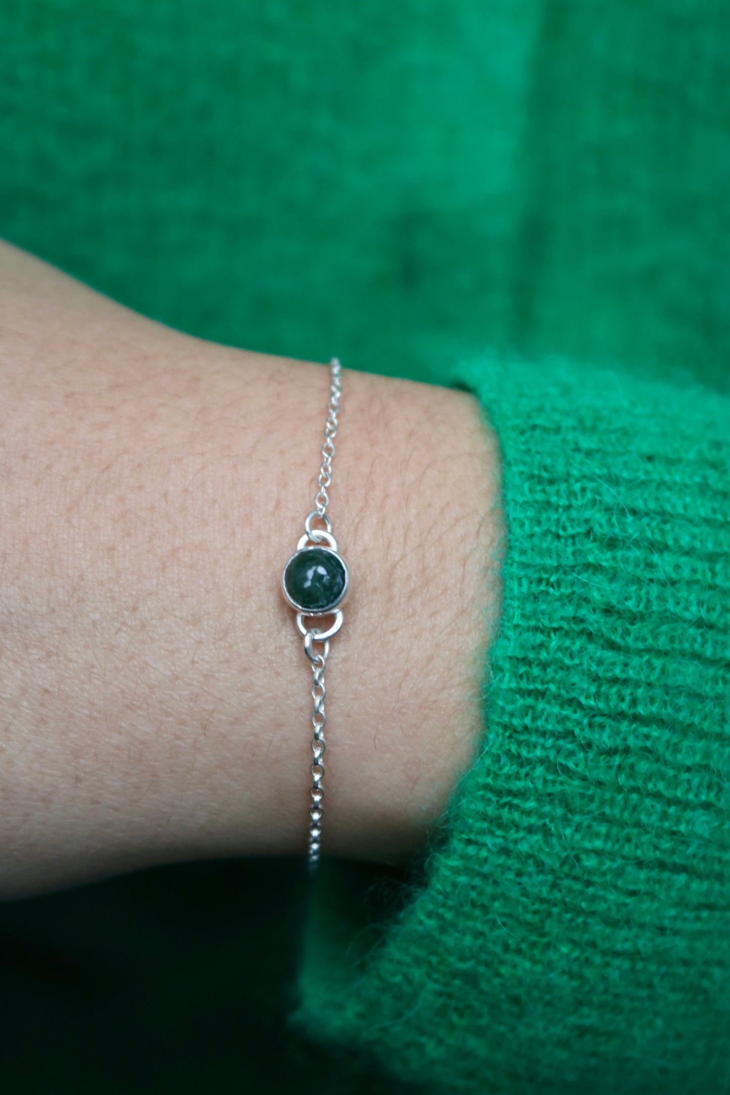 Bracelet simple - Séraphinite et argent 925