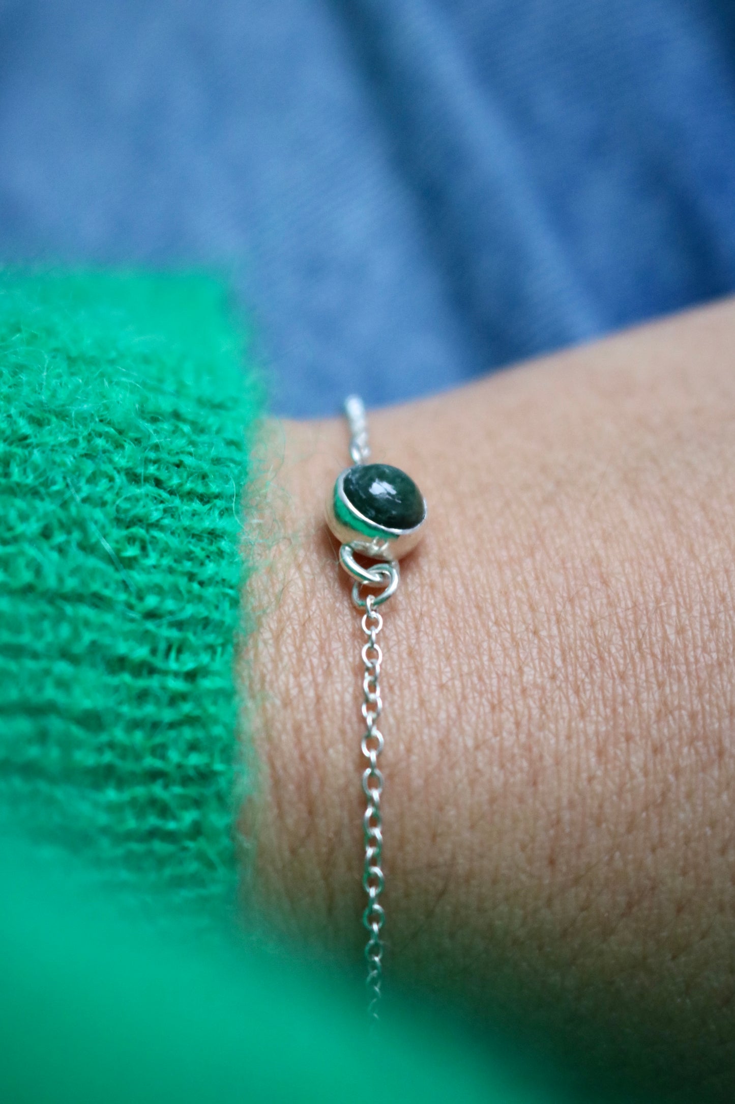 Bracelet simple - Séraphinite et argent 925