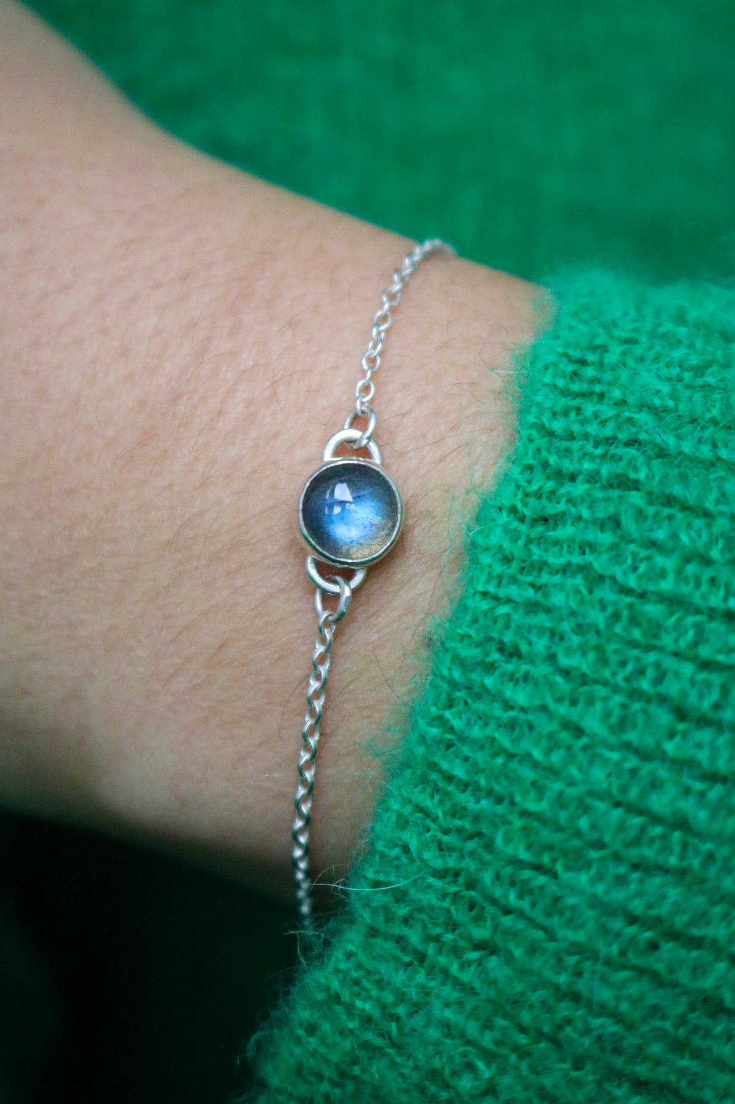 Bracelet simple - labradorite et argent 925