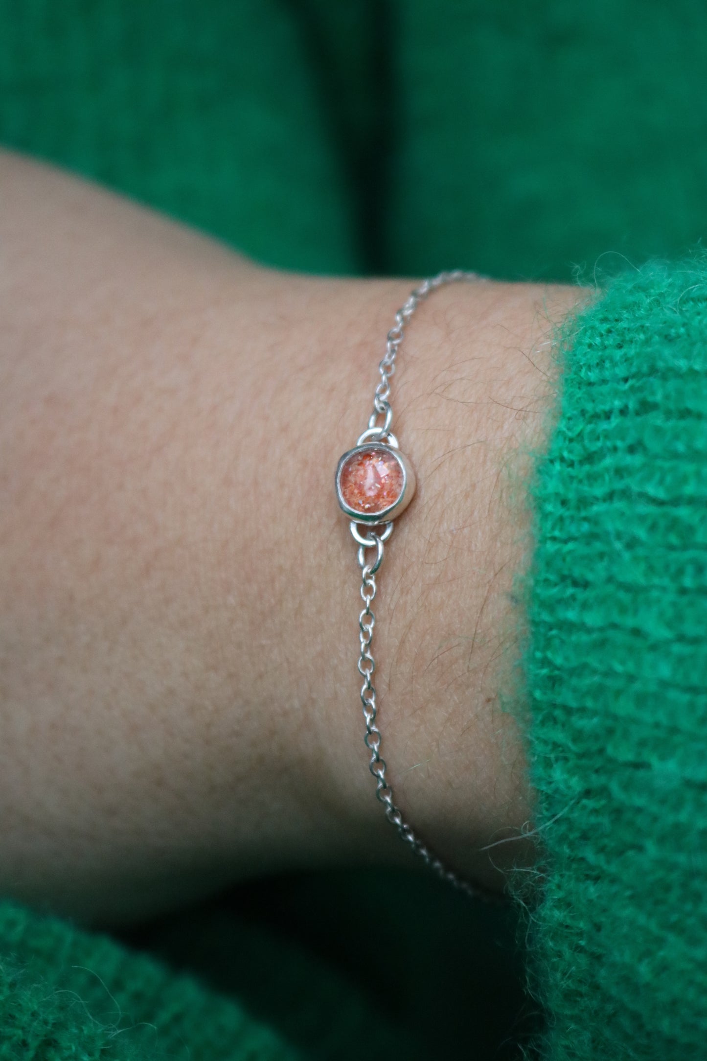 Bracelet simple - Pierre de soleil et argent 925