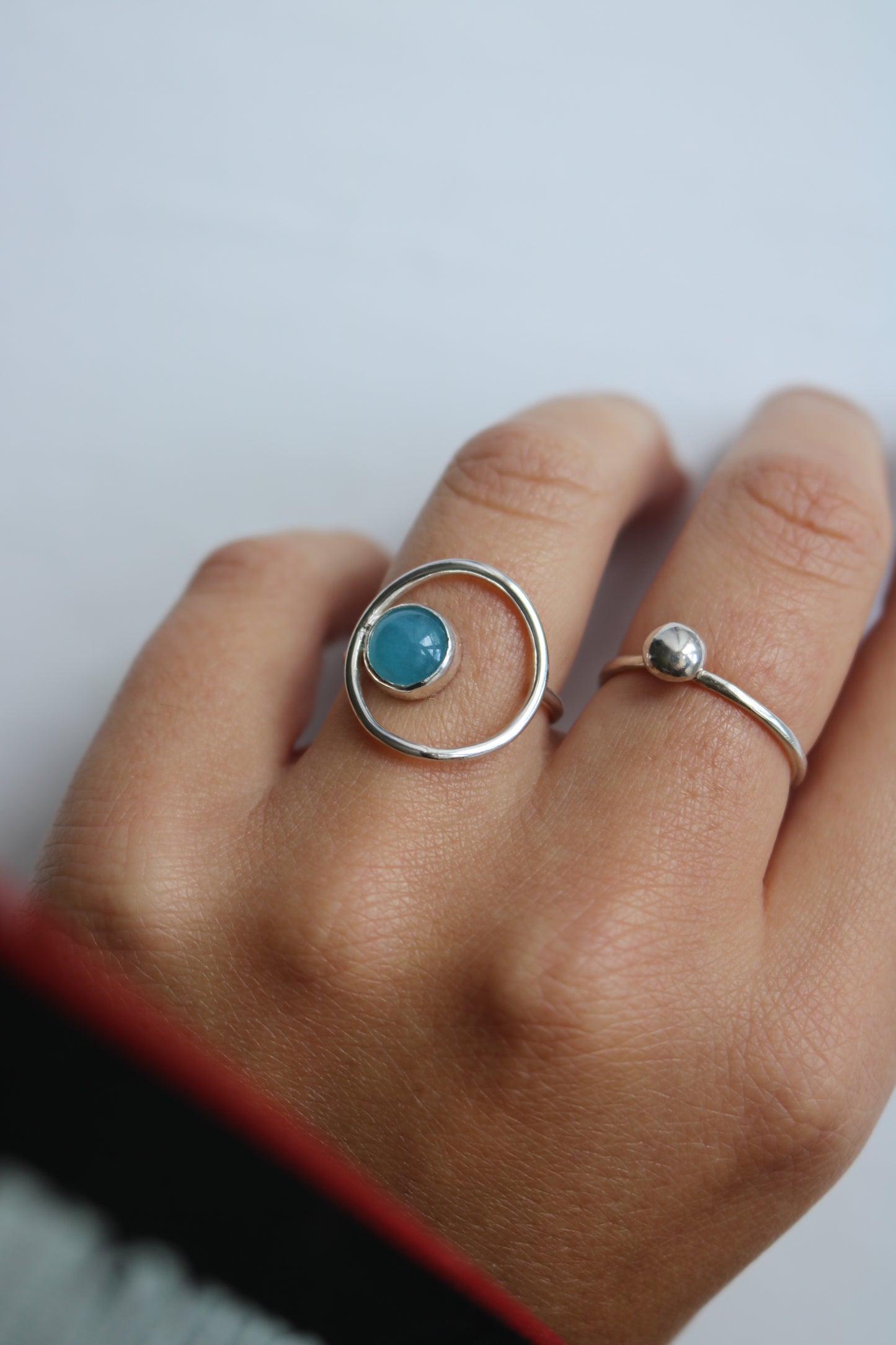 bague naeco bijoux la caline rose quartz fraise argent recyclé lithothérapie ronde 12