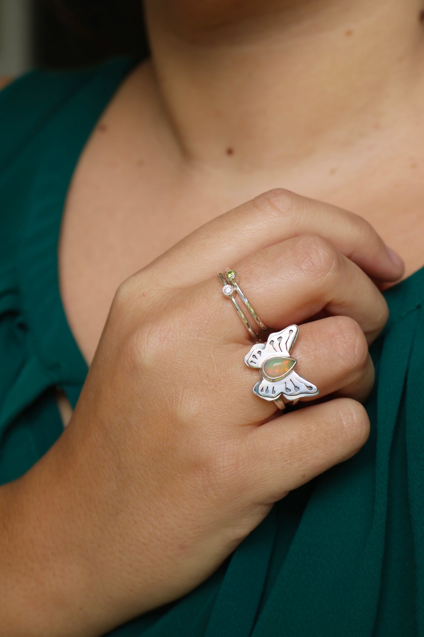 Bague - Bourgeon Péridot - Taille ajustable