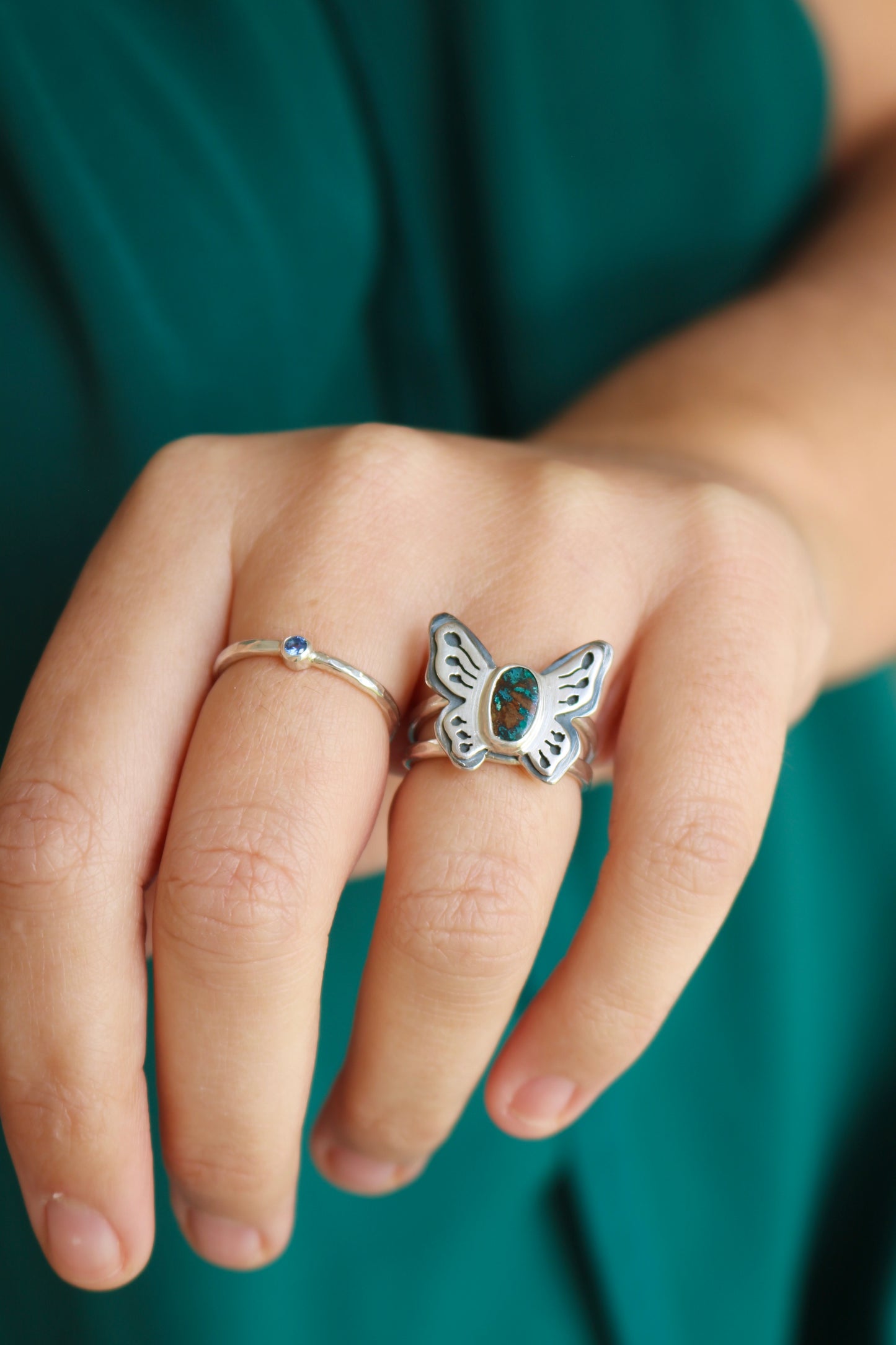 Bague - Papillon Nabi - Chrysocolle - Taille ajustable