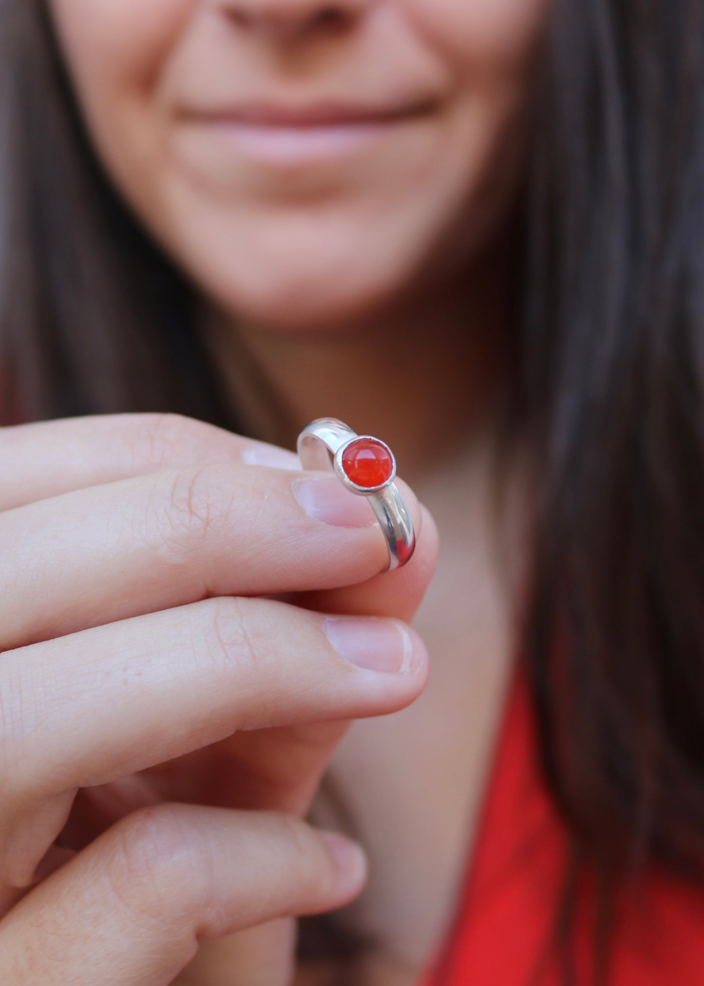bague femme fatale rouge pierre cornaline lithothérapie naeco bijoux argent recyclé 3