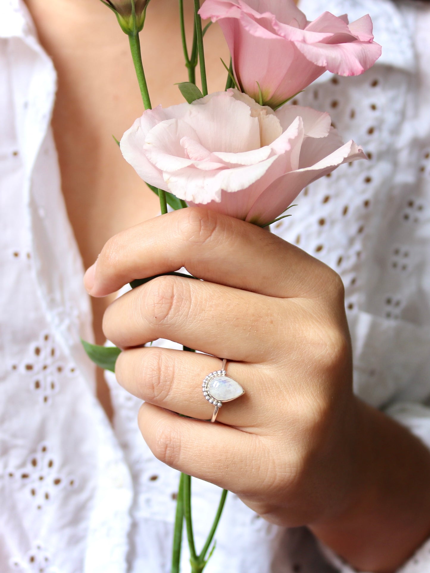 bague la douce naeco bijoux pierre de lune naturelle argent recyclé lithothérapie blanche18