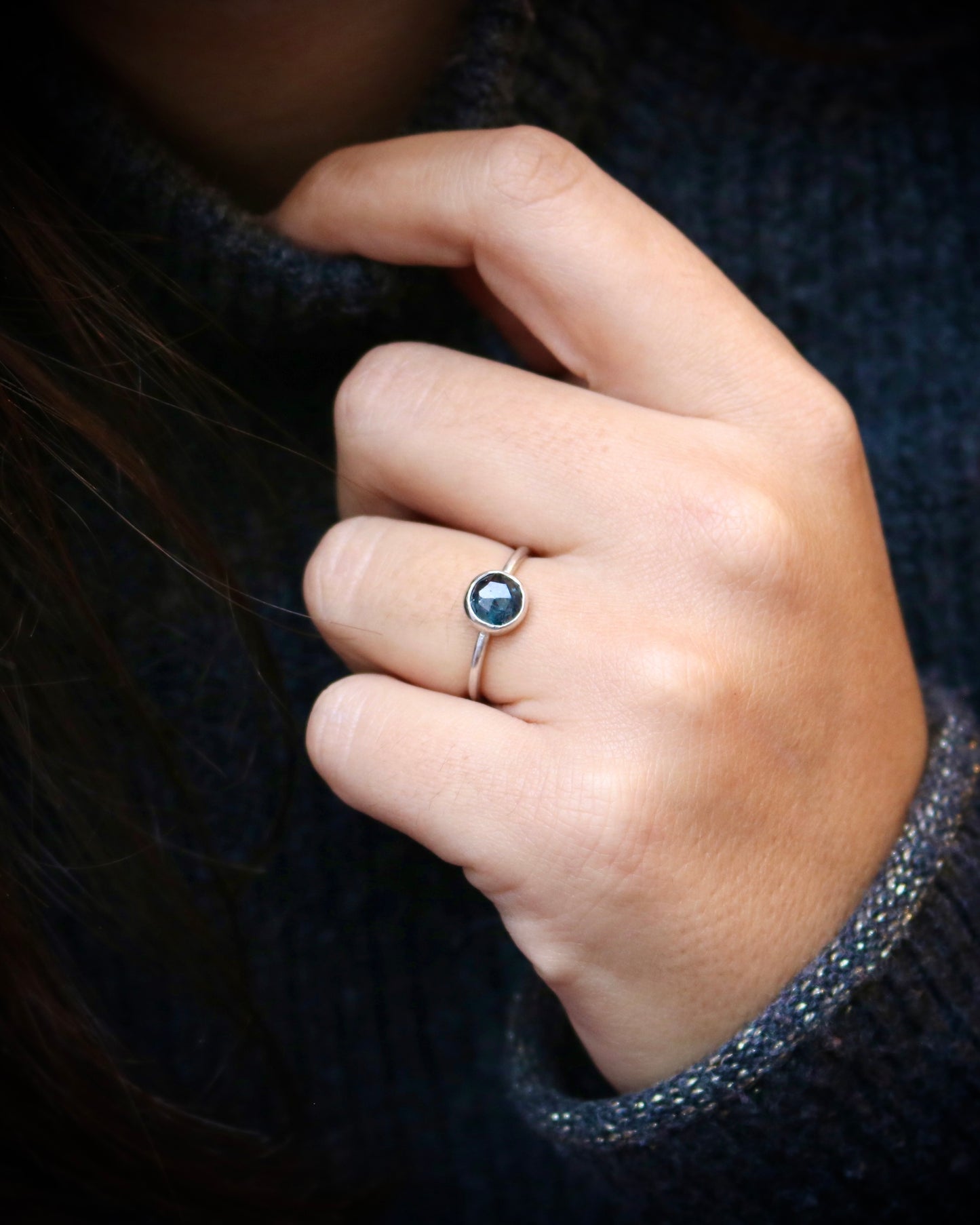 bague la puissante naeco bijoux pierre kyanite bleu naturelle lithothérapie argent recyclé 2