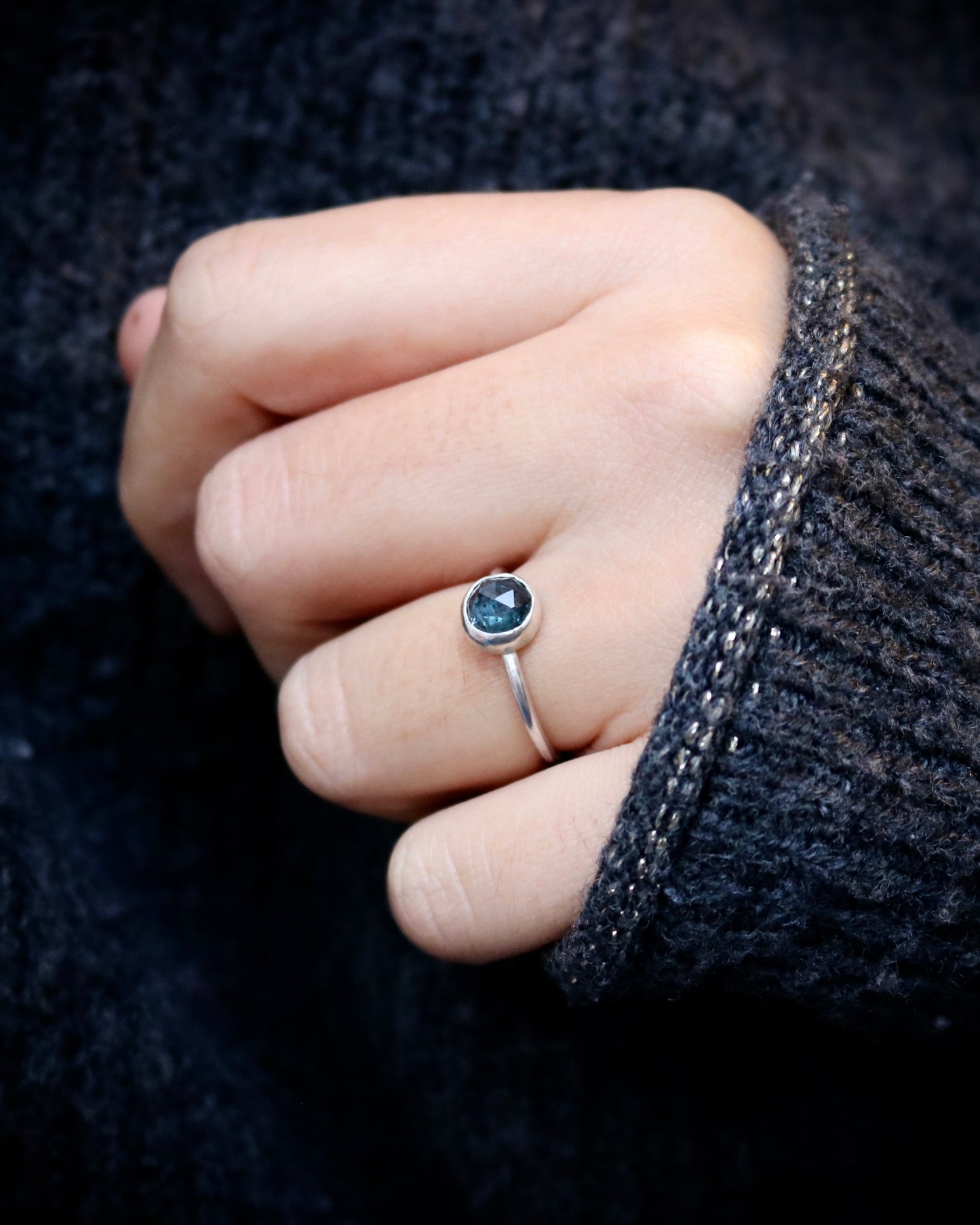 bague la puissante naeco bijoux pierre kyanite bleu naturelle lithothérapie argent recyclé 2