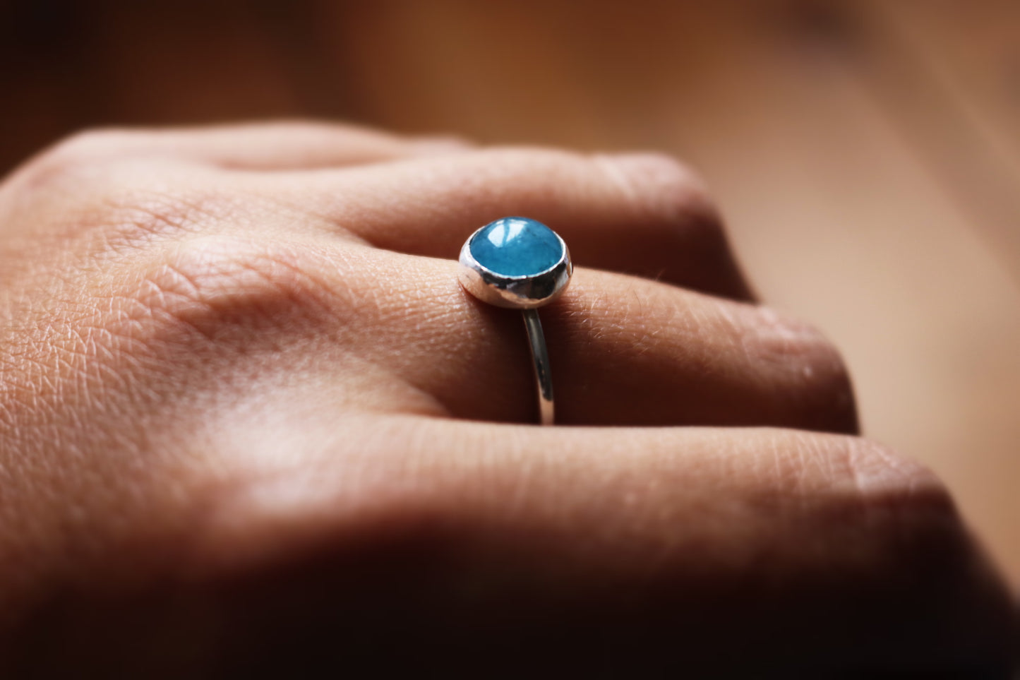 Bague la Sensible - Taille 58 - Aigue Marine & Argent 925