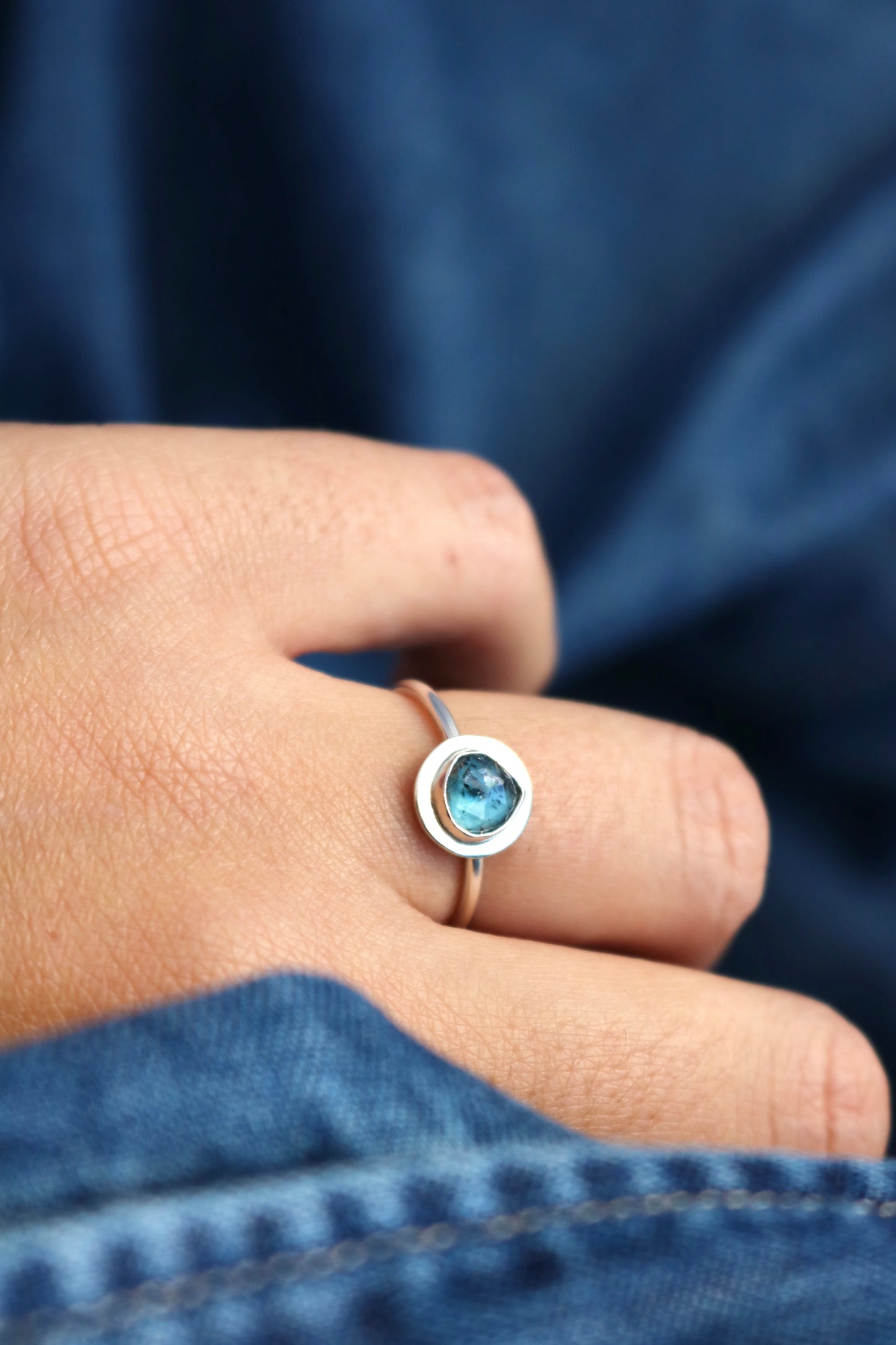bague la sirene ocean naeco bijoux bleu pierre naturelle kyanite lithothérapie argent recyclé 10