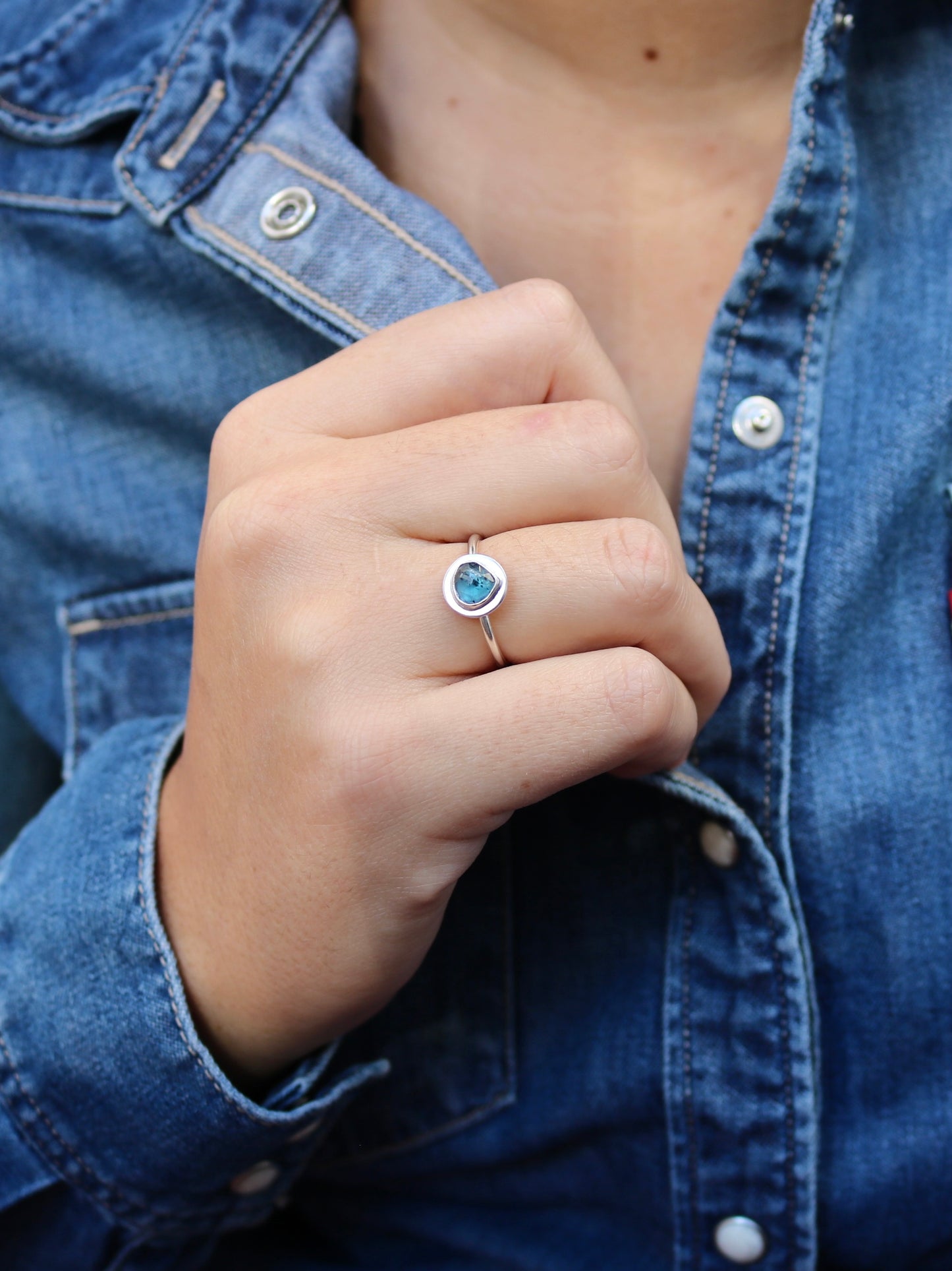 bague la sirene ocean naeco bijoux bleu pierre naturelle kyanite lithothérapie argent recyclé 10