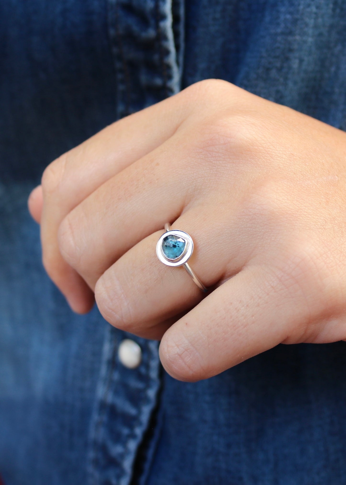 bague la sirene ocean naeco bijoux bleu pierre naturelle kyanite lithothérapie argent recyclé 10