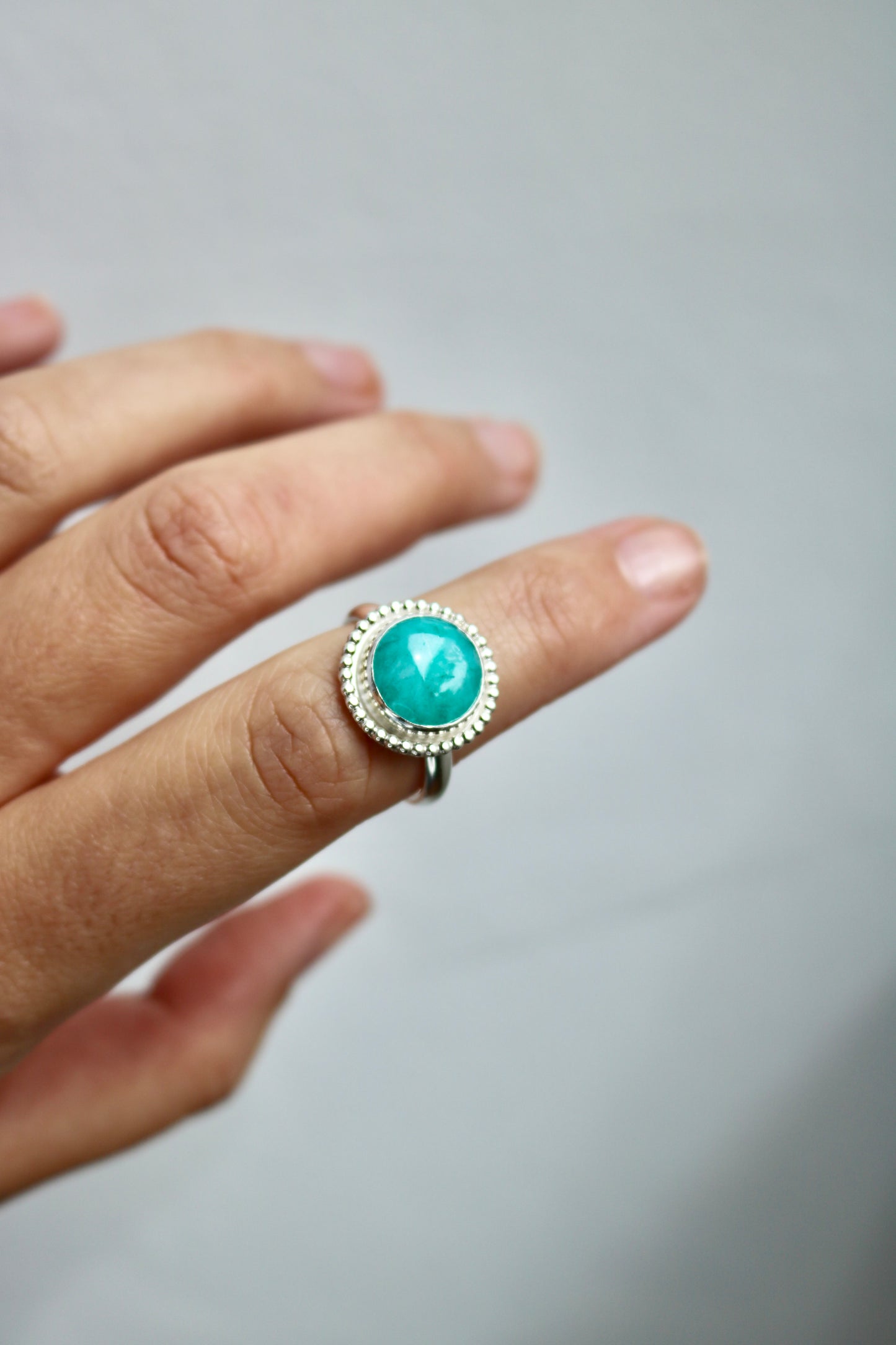 bague lauriane NAECO BIJOUX amazonite pierre naturelle argent recyclé 3