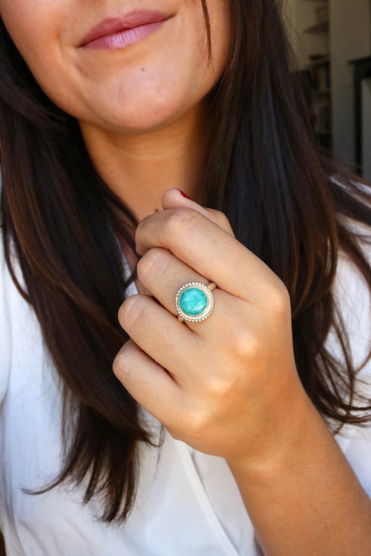 bague lauriane NAECO BIJOUX amazonite pierre naturelle argent recyclé 3