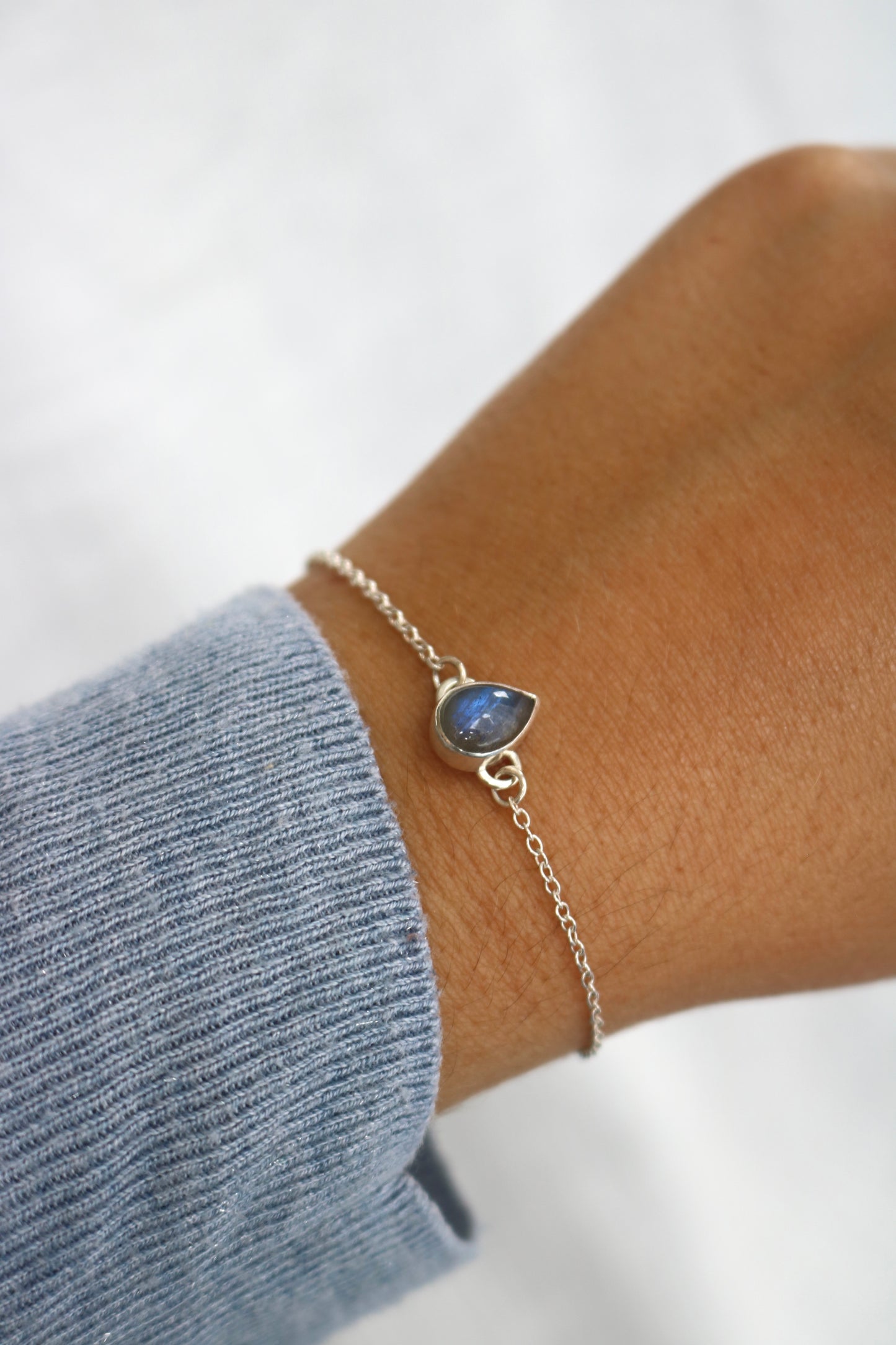Bracelet Goutte d'océan - Labradorite & Argent 925