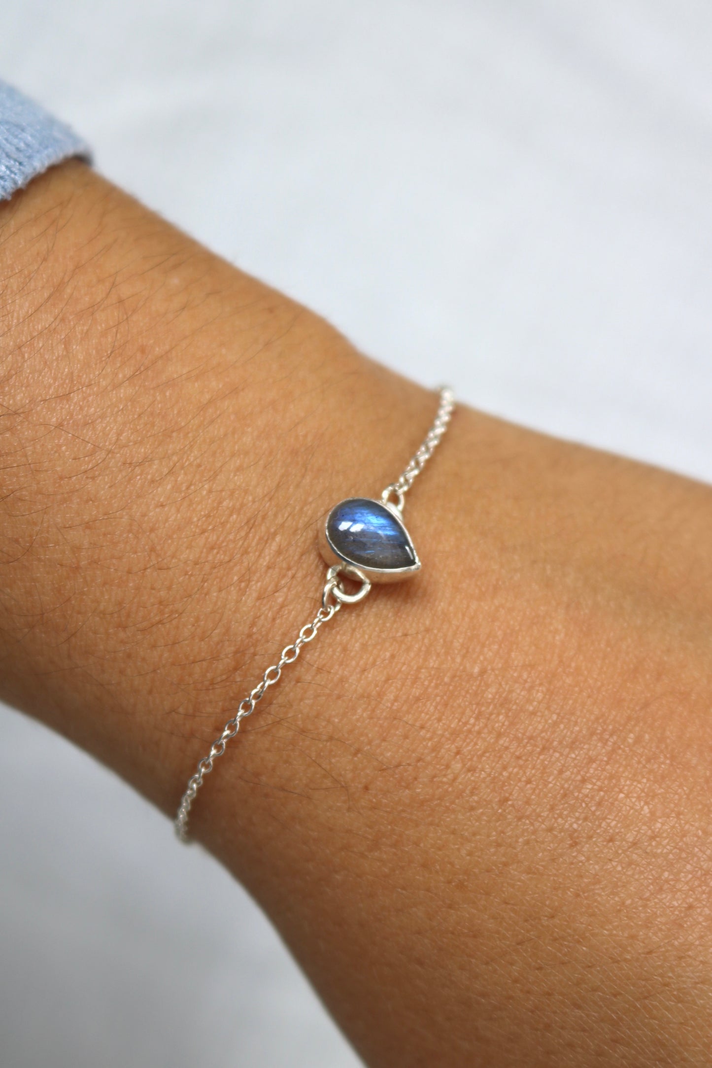 Bracelet Goutte d'océan - Labradorite & Argent 925