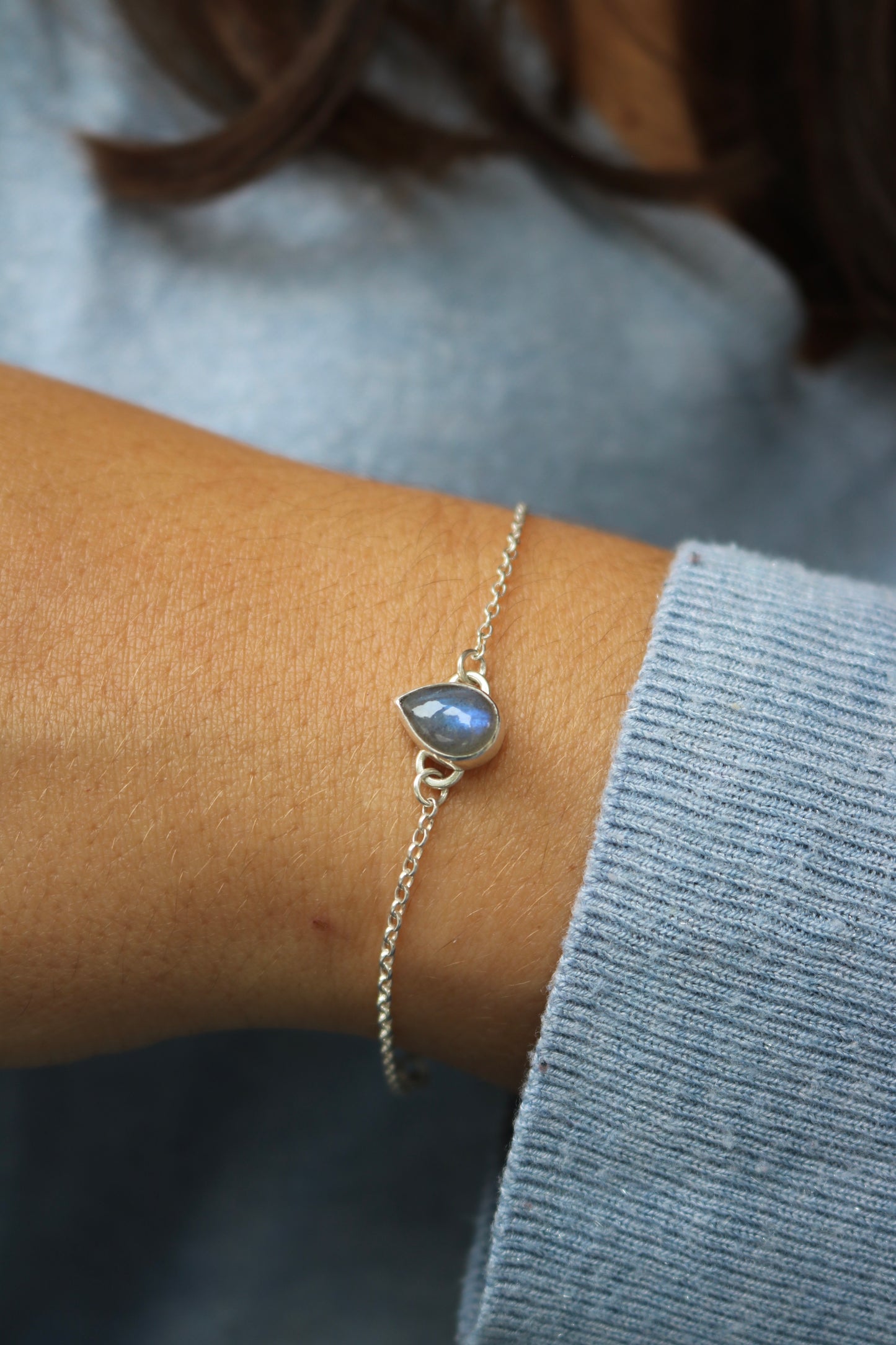 Bracelet Goutte d'océan - Labradorite & Argent 925