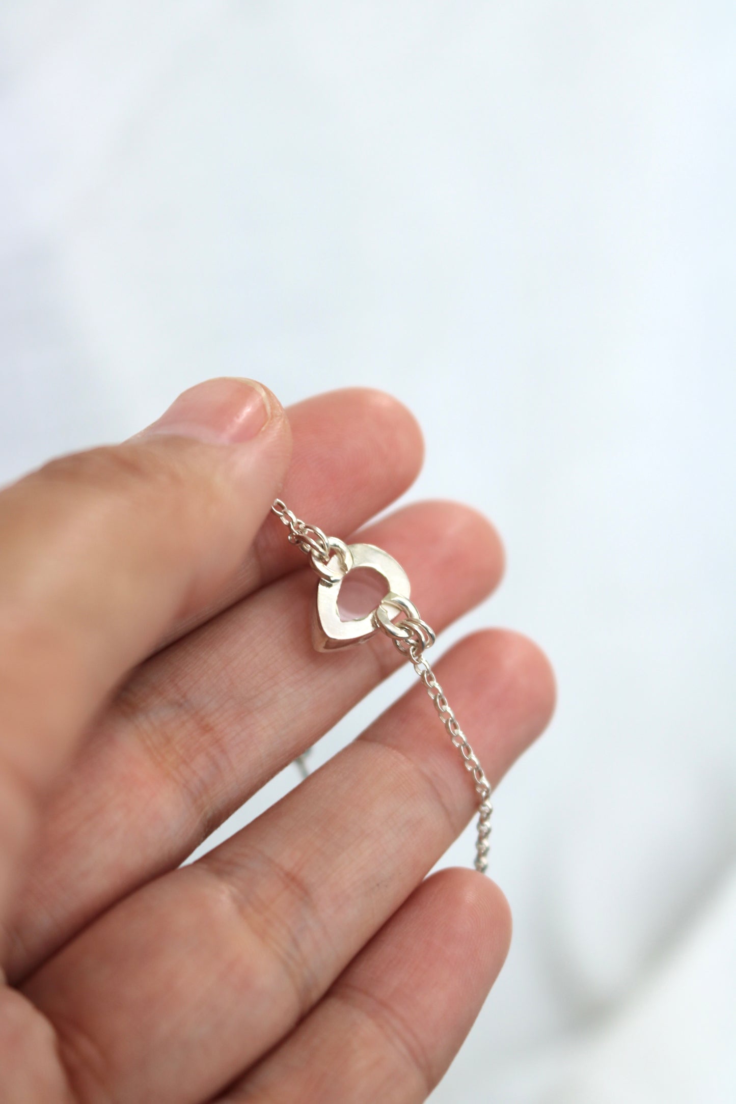 Bracelet Goutte d'océan - Quartz rose & Argent 925