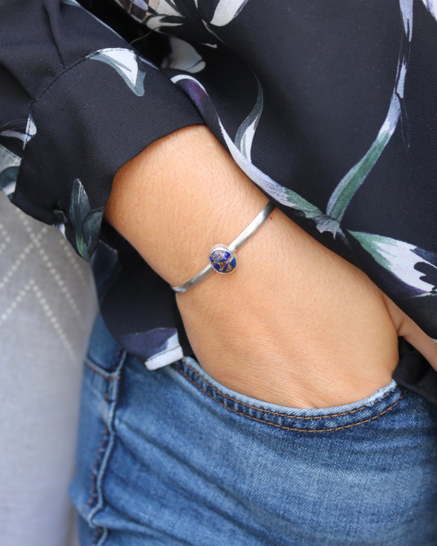 bracelet jonc la confiante naeco bijoux lapis lazuli cuivré argent recyclé lithothérapie pierre naturelle 2