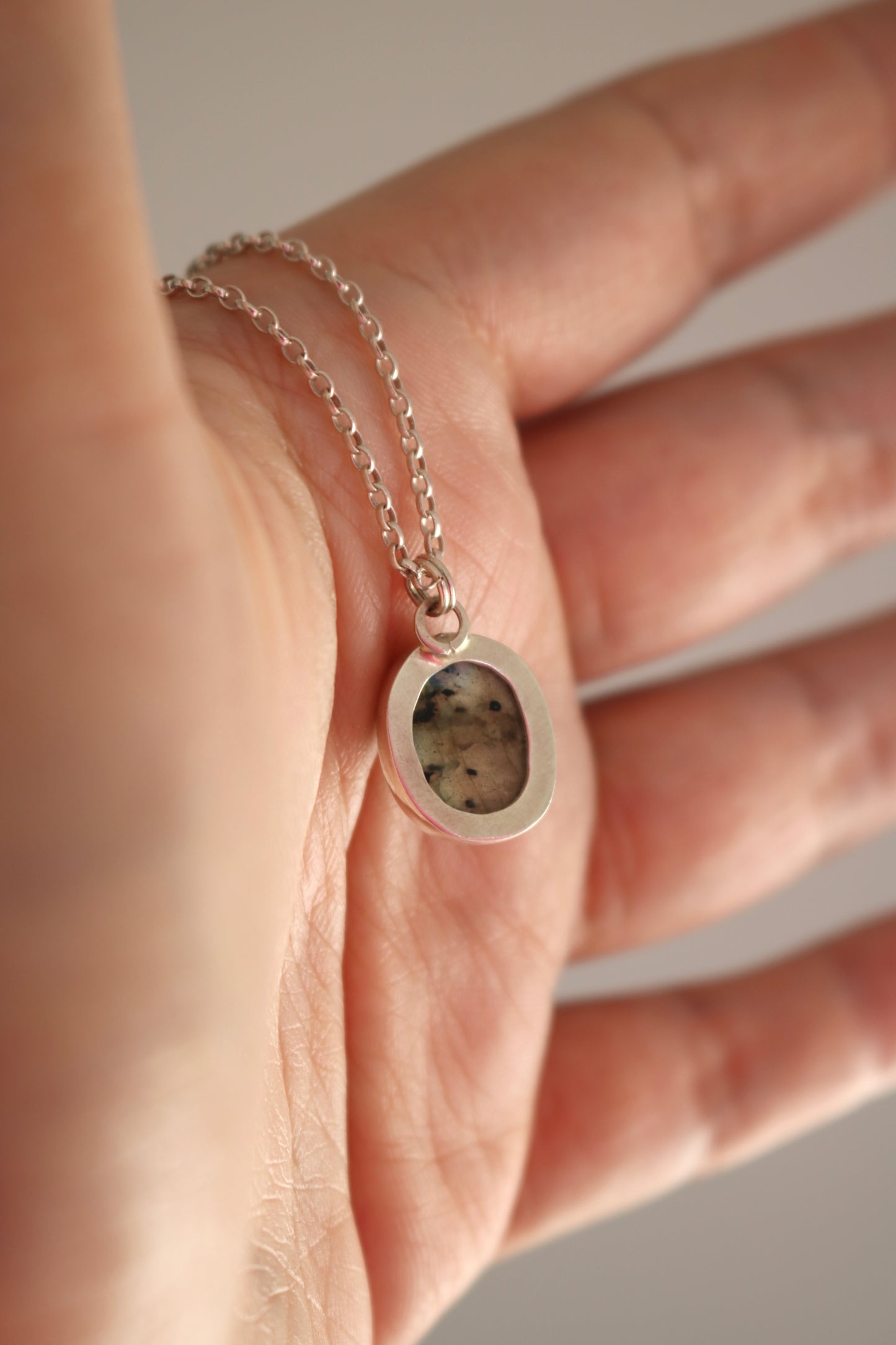 Collier - Labradorite jaune & Argent 925
