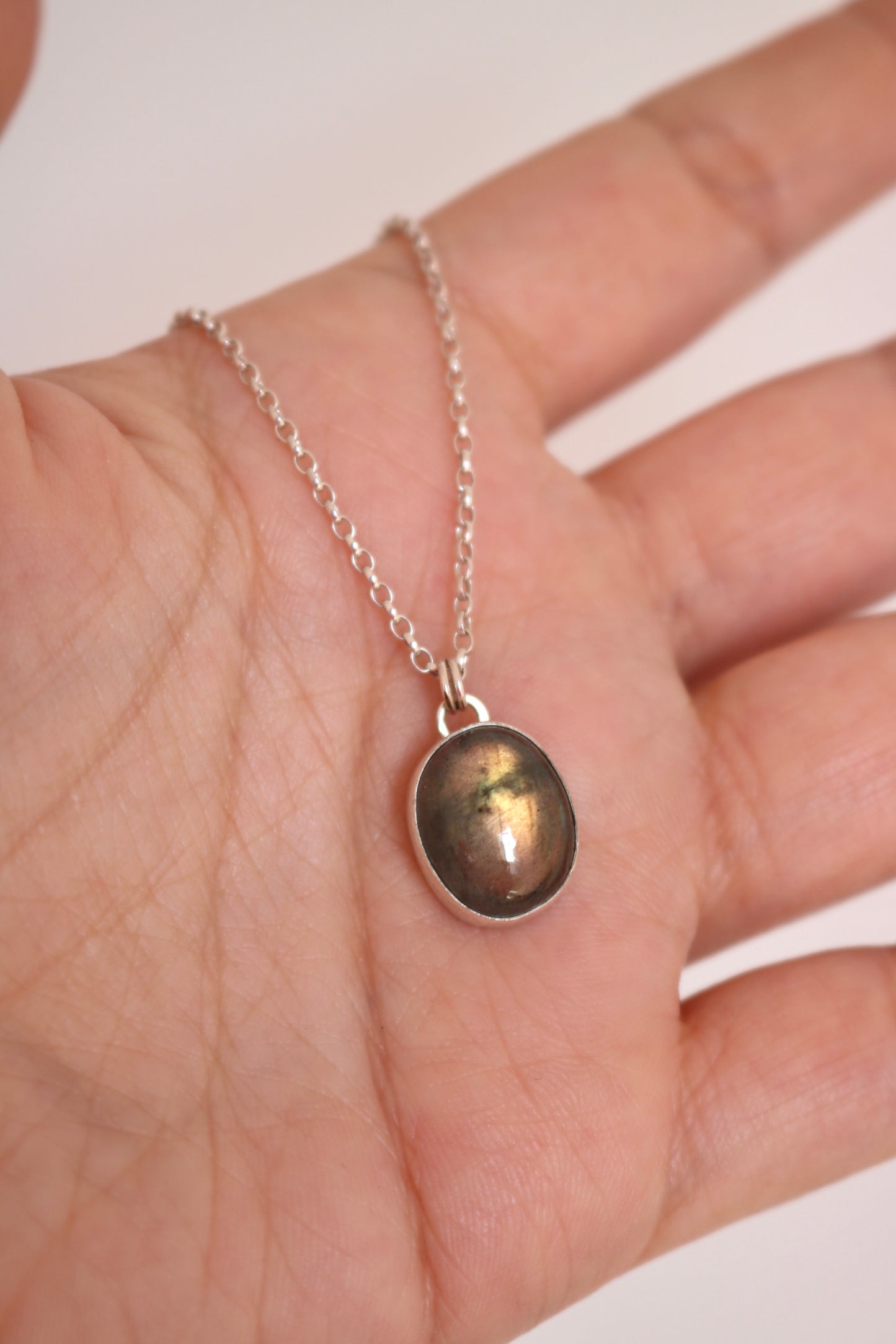 Collier - Labradorite jaune & Argent 925